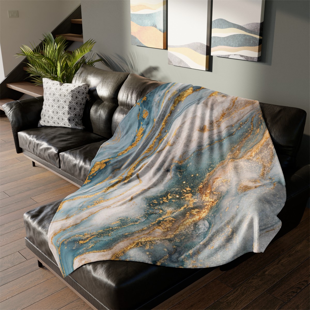 Marble Light Blue - Soft Polyester Blanket - Australia and USA