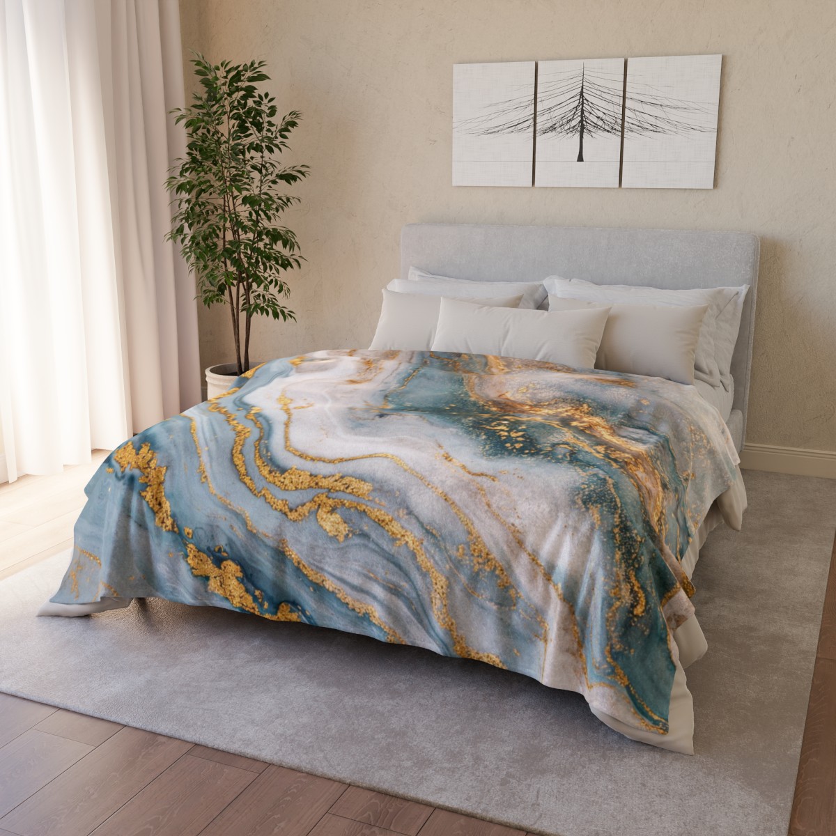 Marble Light Blue - Soft Polyester Blanket - Australia and USA - Image 5