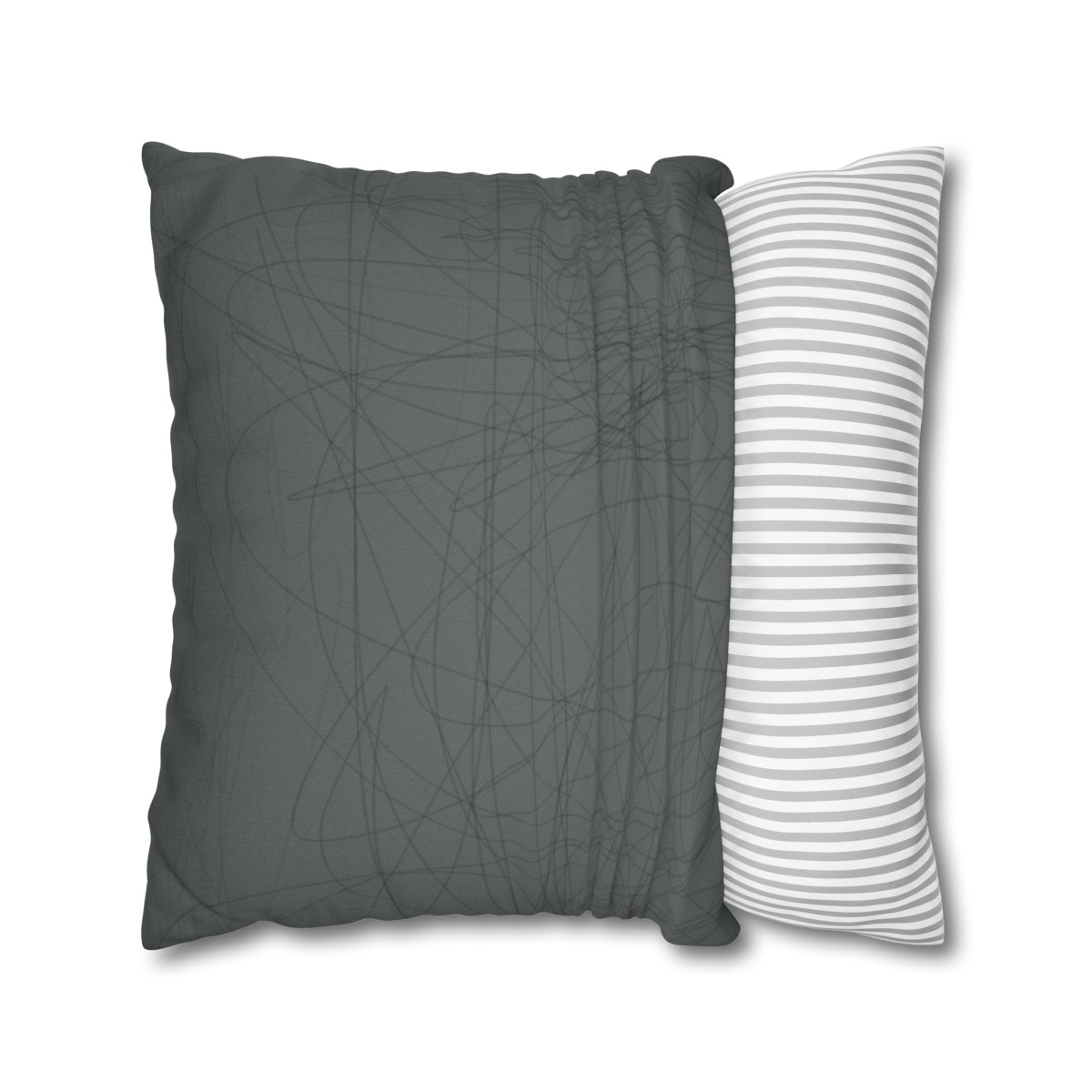 Tangled - Black Grey - Spun Polyester Square Pillowcase - EUROPE + USA - Image 2