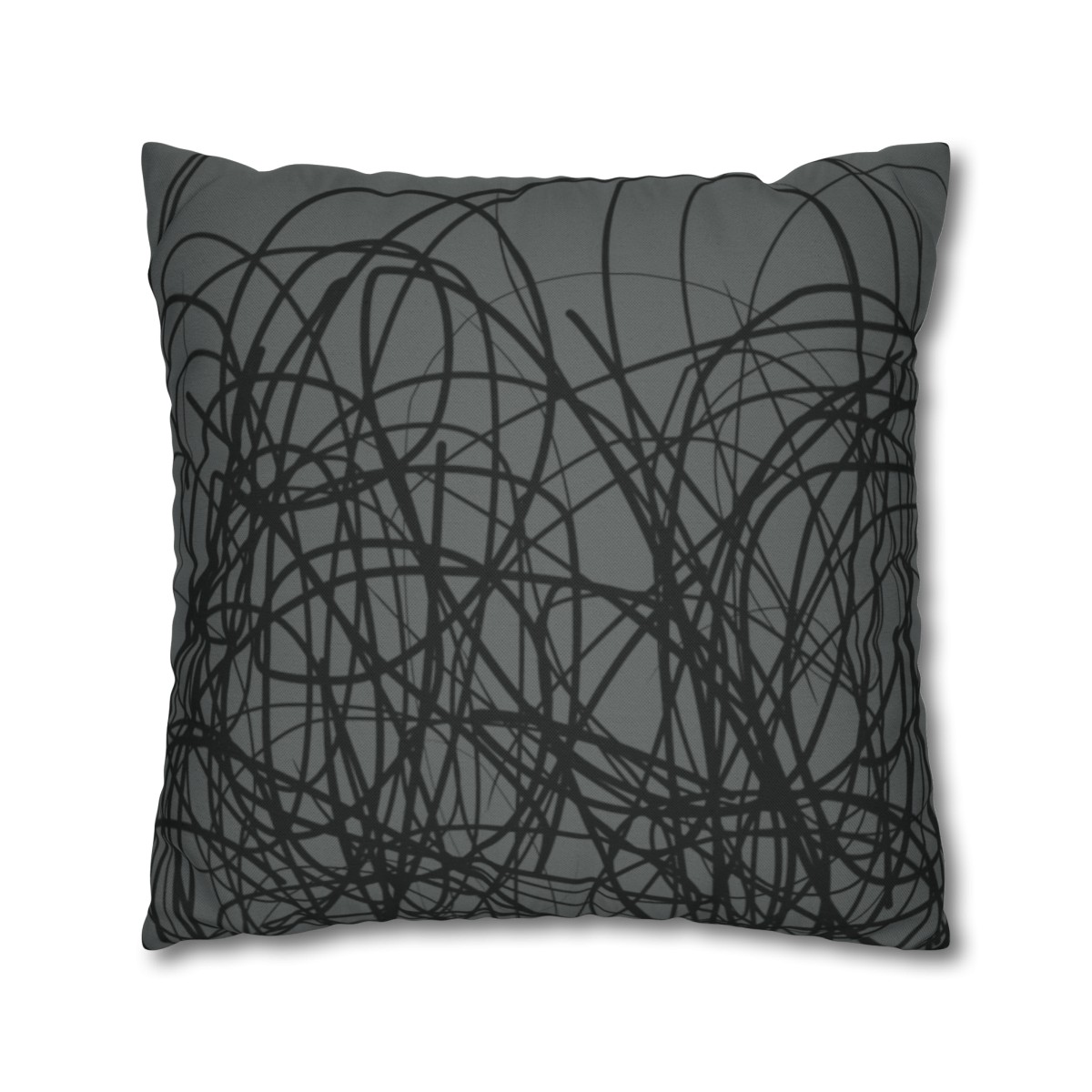 Tangled - Black Grey - Spun Polyester Square Pillowcase - EUROPE + USA - Image 3