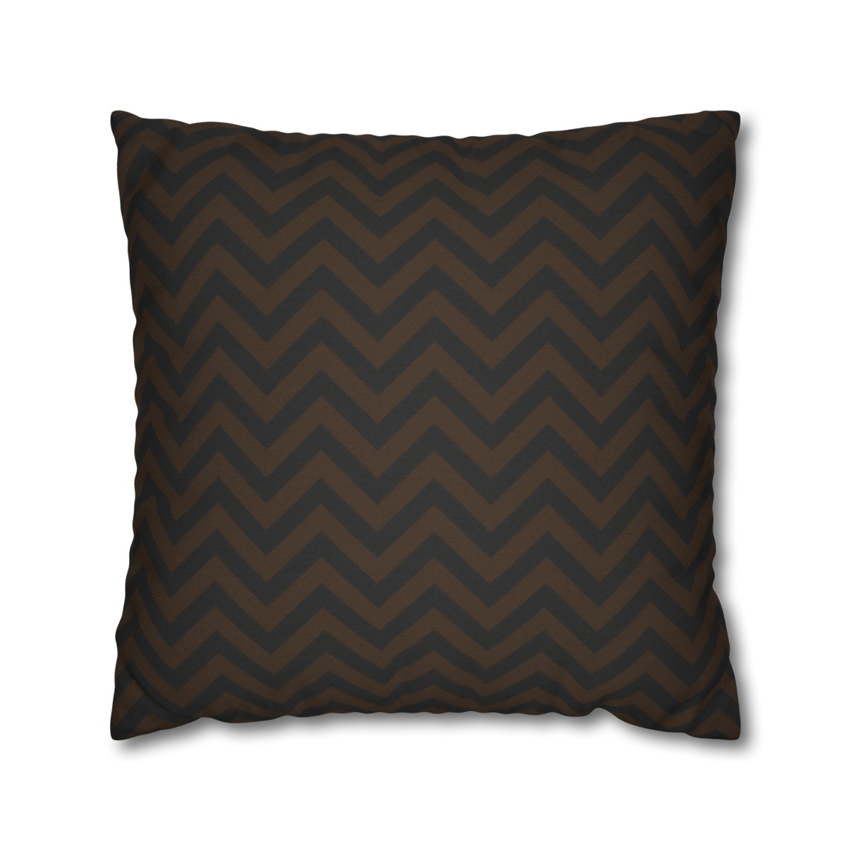 Herringbone - Brown/Black Graphic - Spun Polyester Square Pillowcase - EUROPE and USA