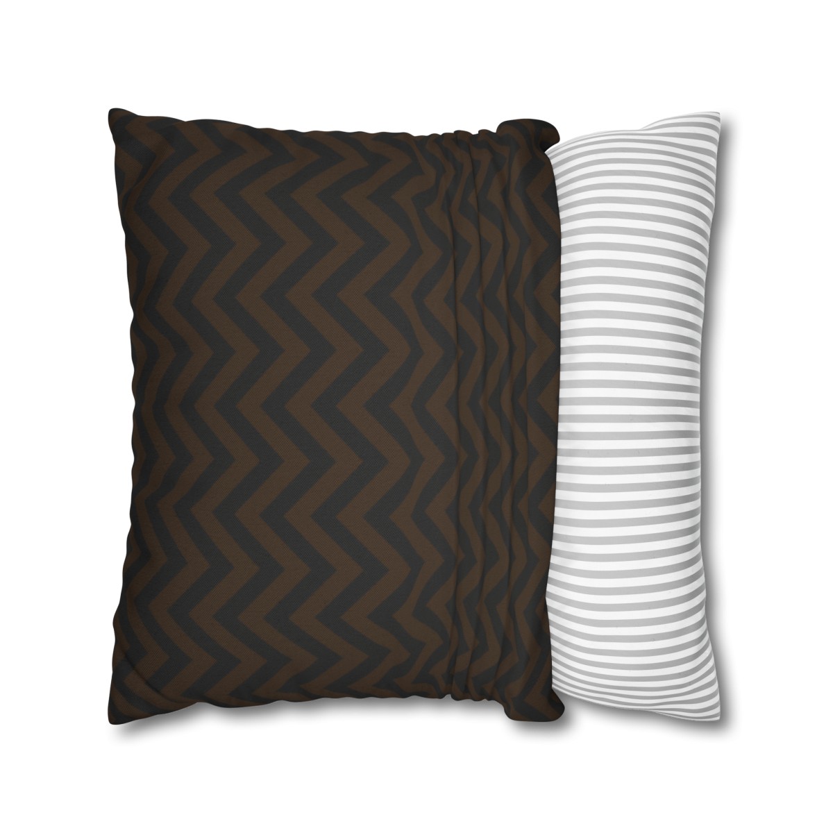 Herringbone - Brown/Black Graphic - Spun Polyester Square Pillowcase - EUROPE and USA - Image 2