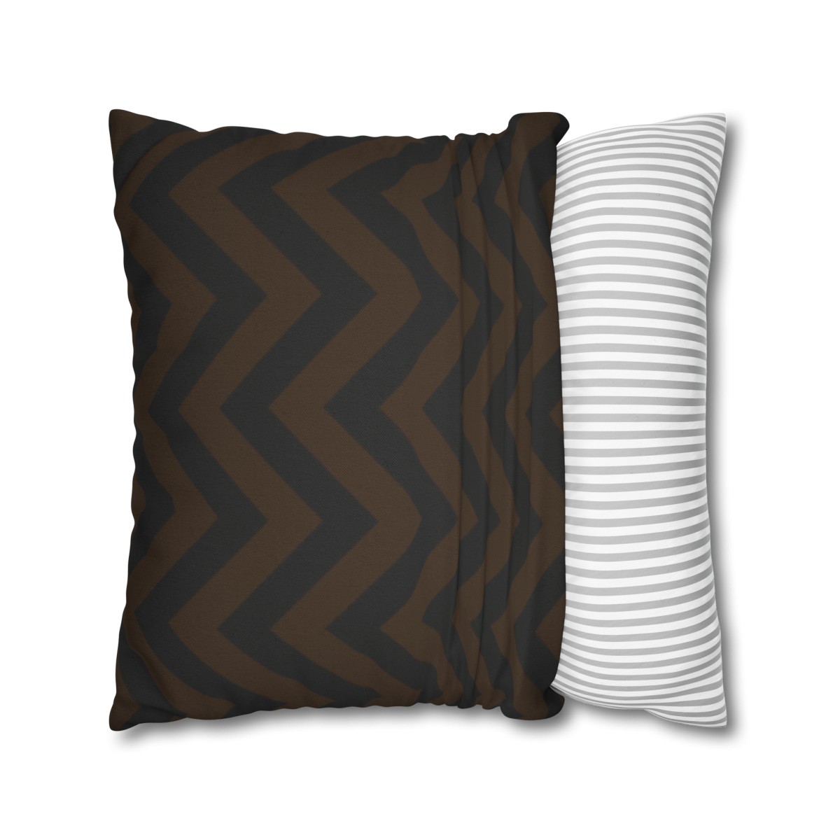 Herringbone - Brown/Black Graphic - Spun Polyester Square Pillowcase - EUROPE and USA - Image 4
