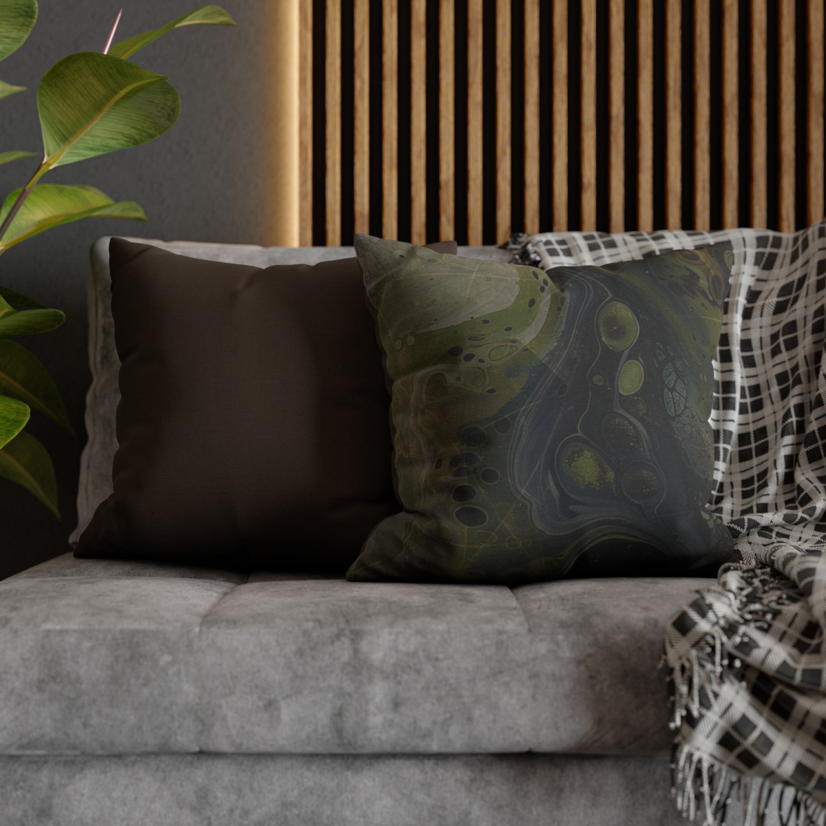 Astrals Weathered Green One - Spun Polyester Square Pillowcase, Europe & USA - Image 7