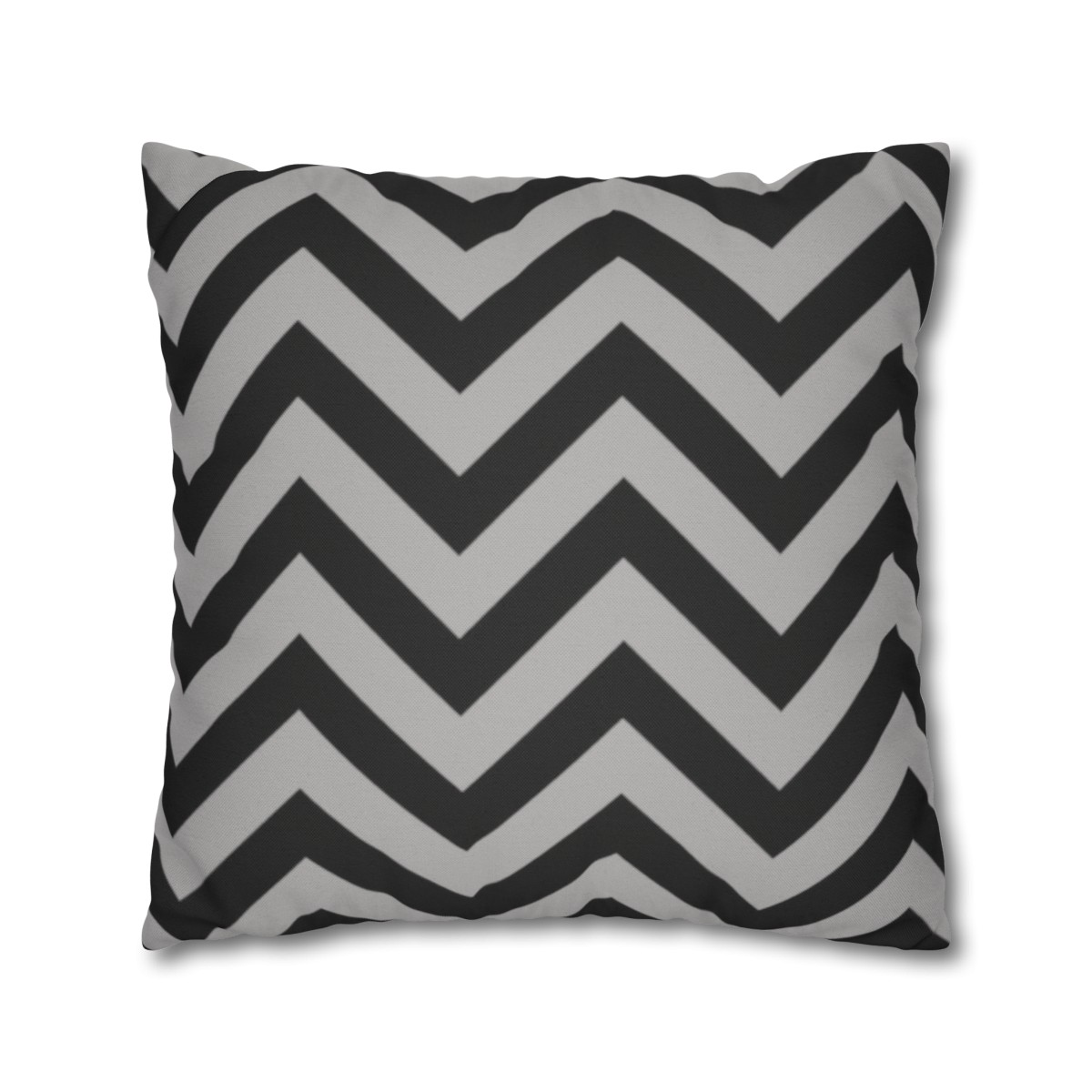 Herringbone - White Grey Black Grey - Spun Polyester Square Pillowcase - Europe + USA - Image 3