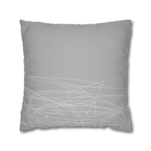 Sketchy - White Grey - Spun Polyester Square Pillowcase - Europe & USA
