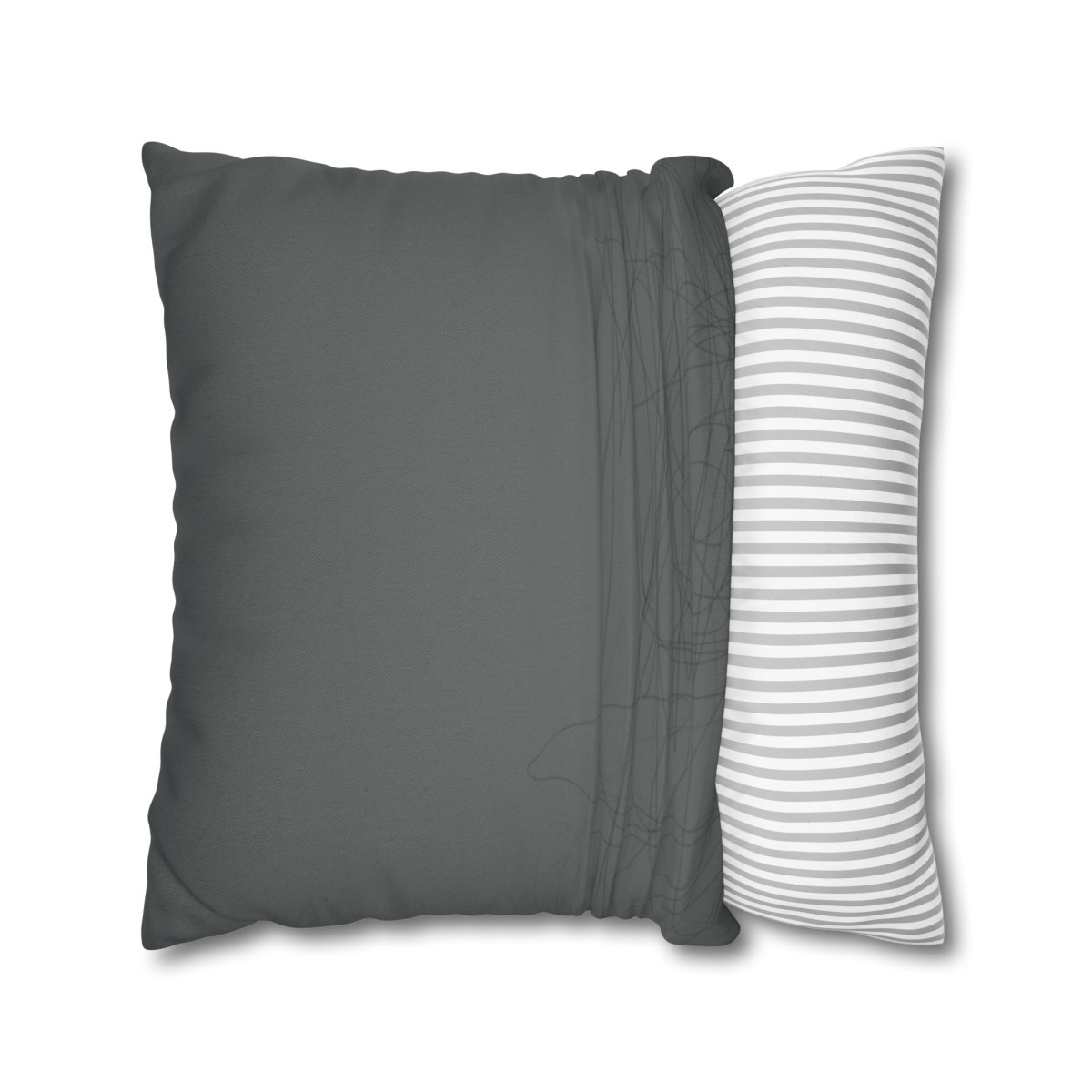 Sketchy - Black Grey - Spun Polyester Square Pillowcase - Europe & USA - Image 2