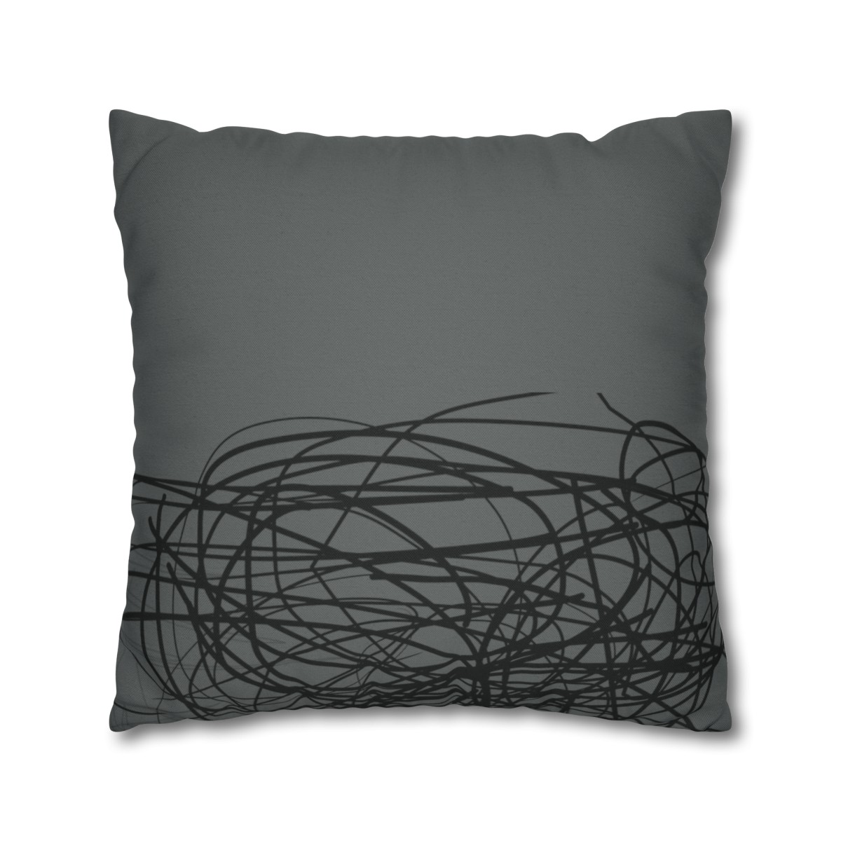 Sketchy - Black Grey - Spun Polyester Square Pillowcase - Europe & USA - Image 3
