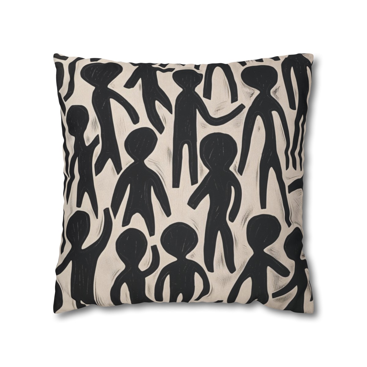 Humans - Hello - reversable - Square Poly Canvas Pillowcase - Australia and USA