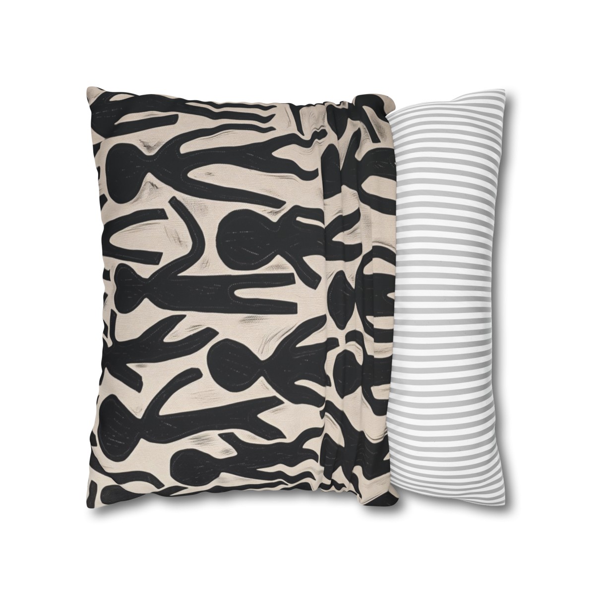 Humans - Hello - reversable - Square Poly Canvas Pillowcase - Australia and USA - Image 2