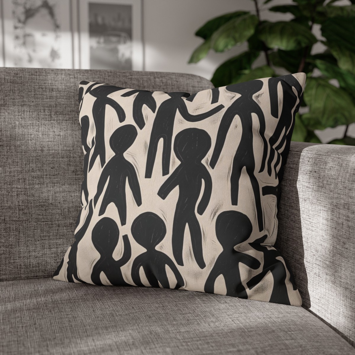 Humans - Hello - reversable - Square Poly Canvas Pillowcase - Australia and USA - Image 6