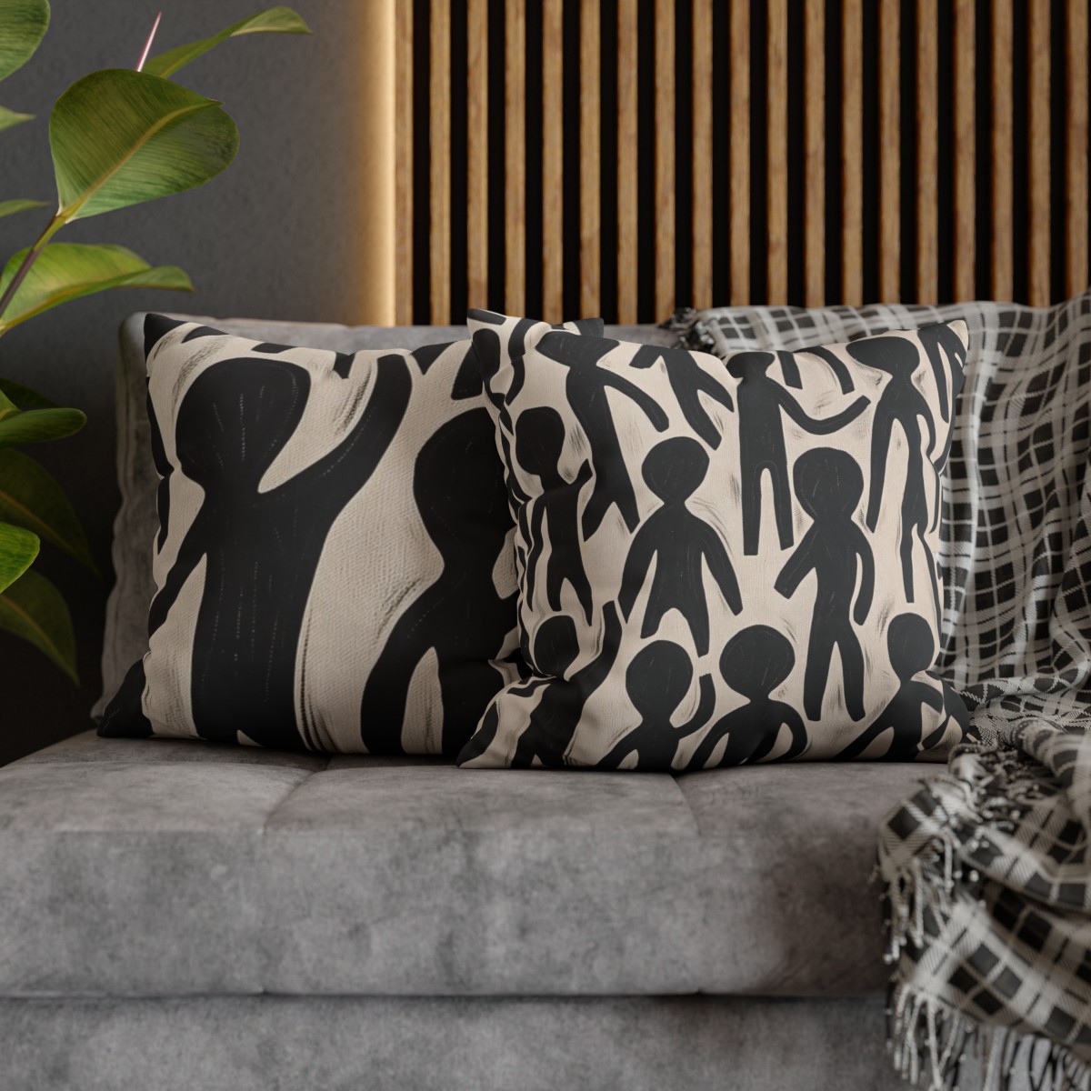 Humans - Hello - reversable - Square Poly Canvas Pillowcase - Australia and USA - Image 7