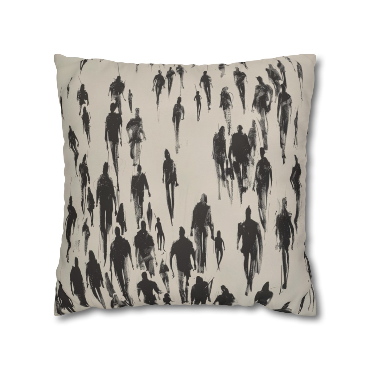 Humans - Walk - Light - Square Poly Canvas Pillowcase - Australia and USA