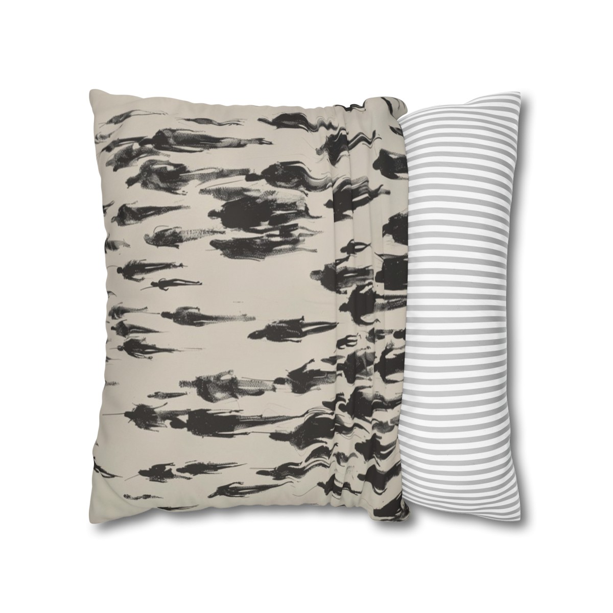 Humans - Walk - Light - Square Poly Canvas Pillowcase - Australia and USA - Image 2