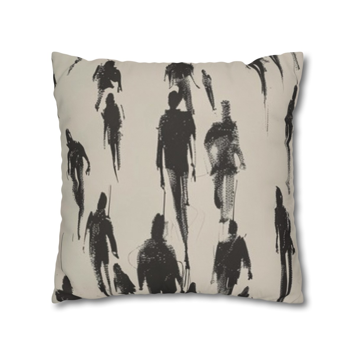 Humans - Walk - Light - Square Poly Canvas Pillowcase - Australia and USA - Image 3