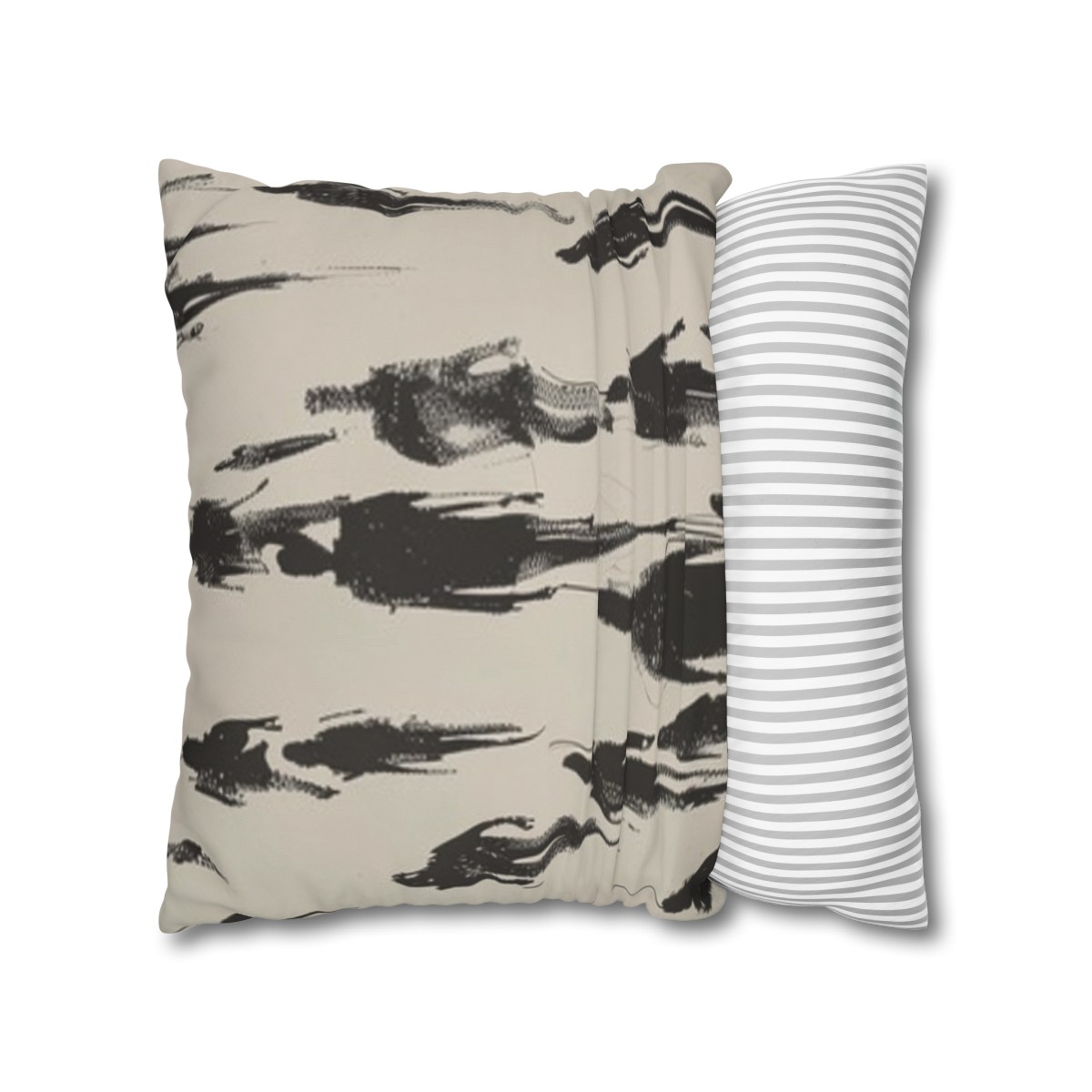 Humans - Walk - Light - Square Poly Canvas Pillowcase - Australia and USA - Image 4