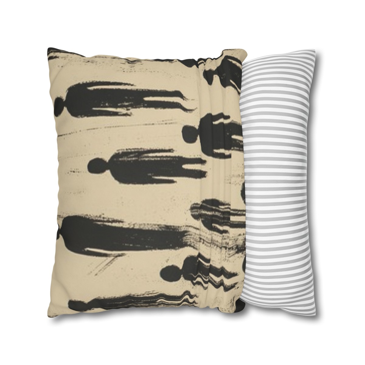 Humans - Crowd - Light - Square Poly Canvas Pillowcase - Australia + USA - Image 4