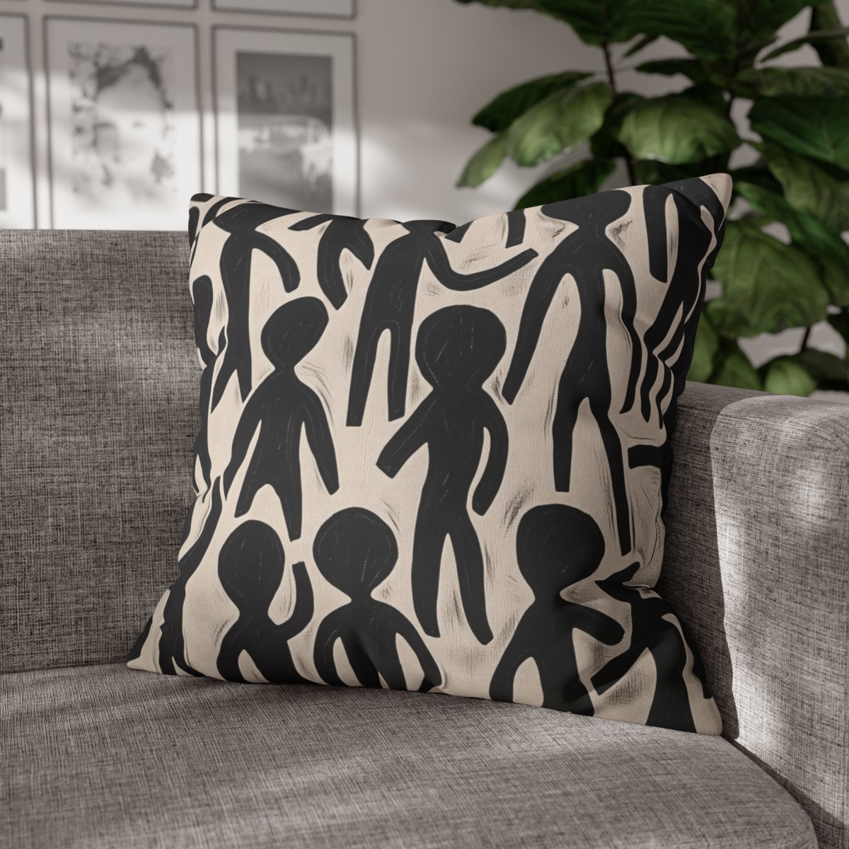 Humans - Hello - reversable - Square Poly Canvas Pillowcase - Australia and USA - Image 13