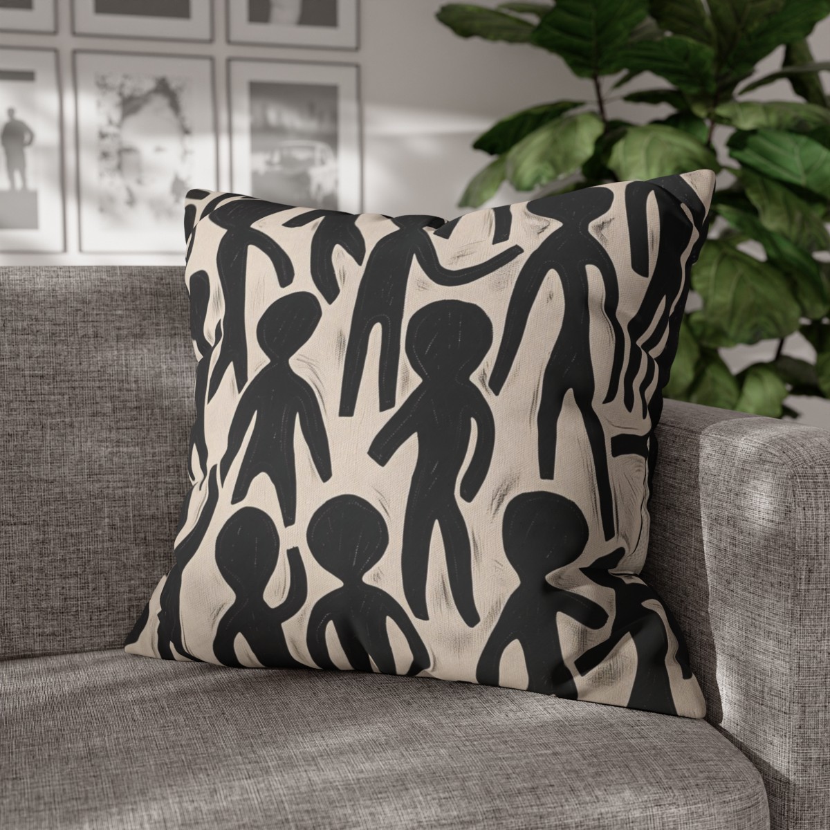 Humans - Hello - reversable - Square Poly Canvas Pillowcase - Australia and USA - Image 20