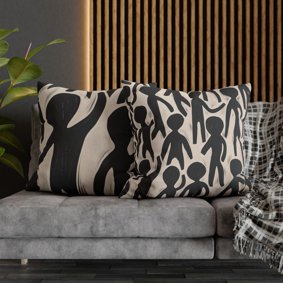 Humans - Hello - reversable - Square Poly Canvas Pillowcase - Australia and USA - Image 21