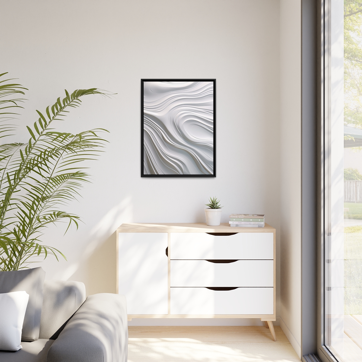 Waves - White - Custom Black Frame - Image 9