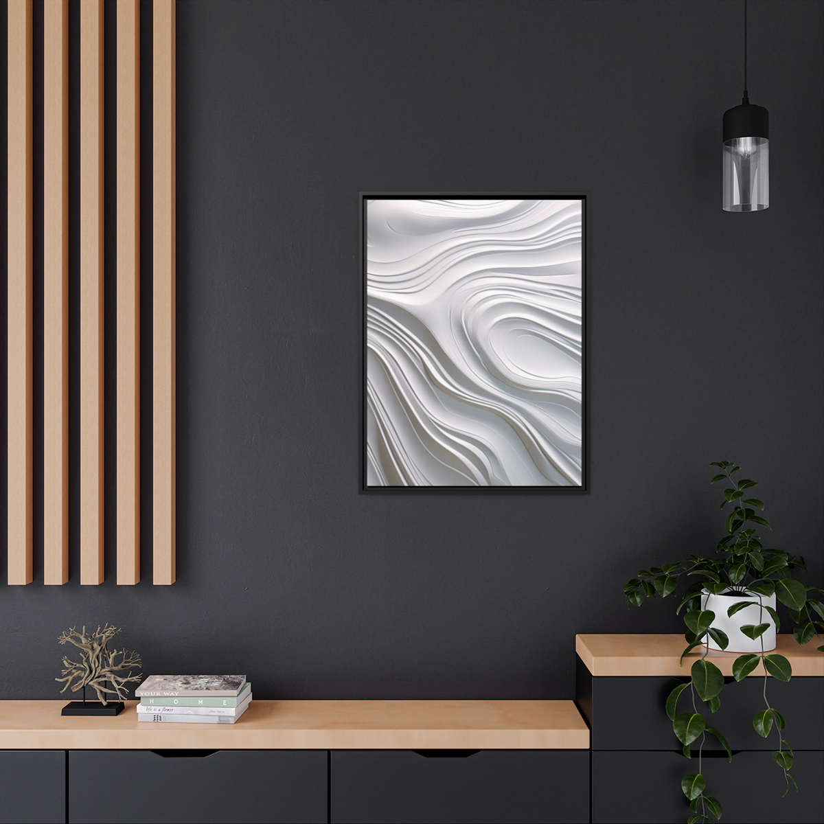 Waves - White - Custom Black Frame - Image 10