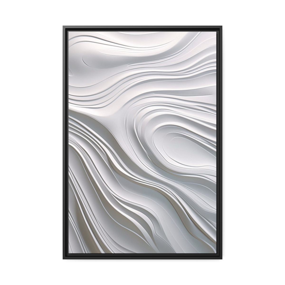 Waves - White - Custom Black Frame