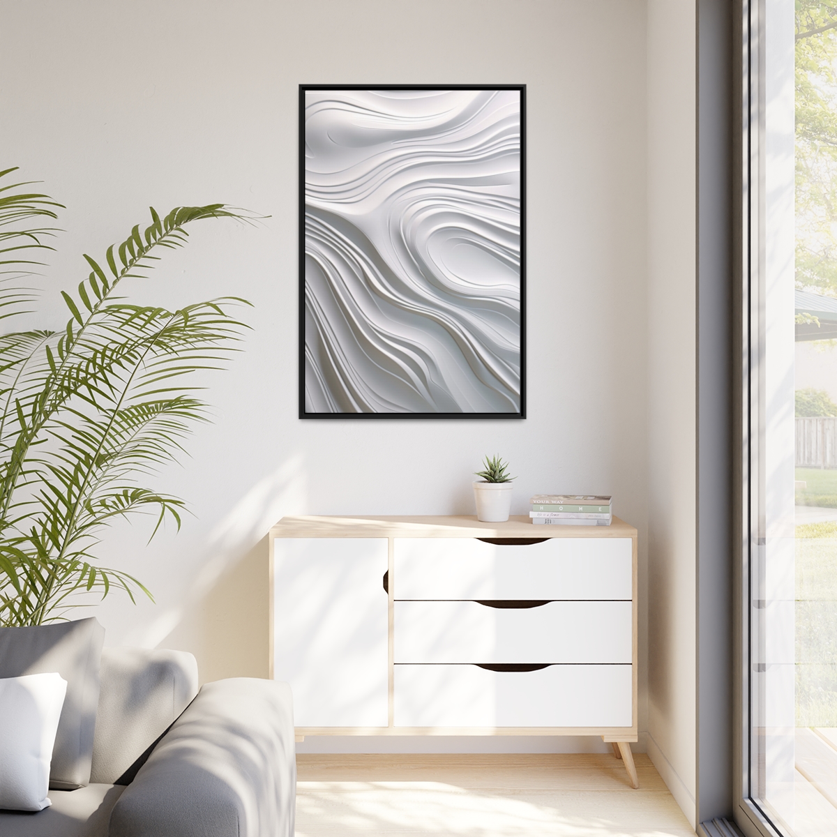 Waves - White - Custom Black Frame - Image 19