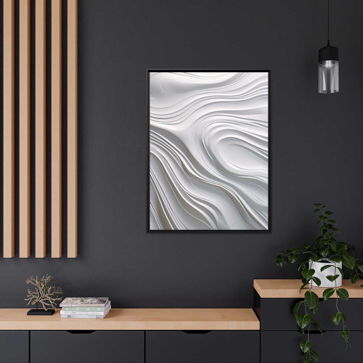Waves - White - Custom Black Frame - Image 15