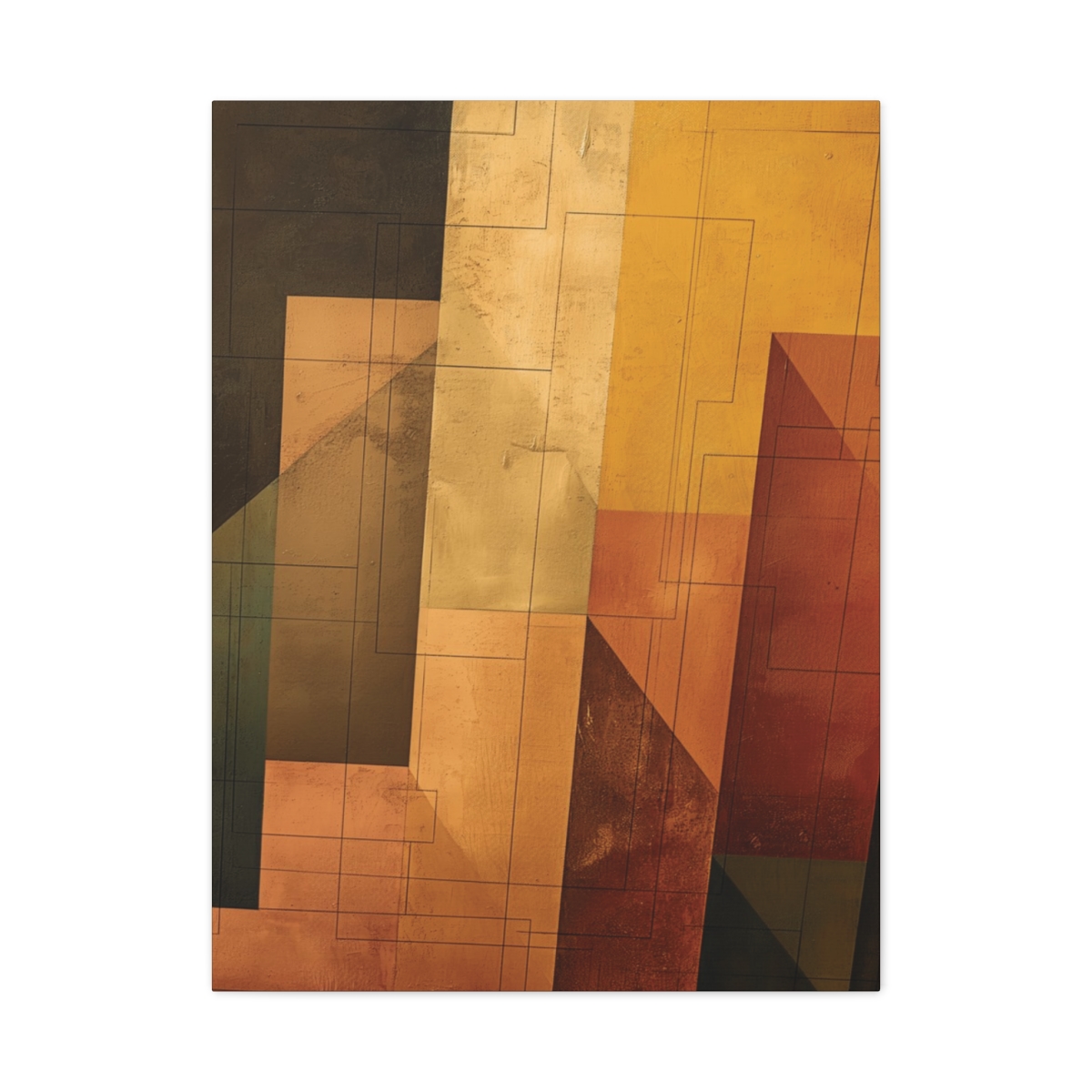 Stairway One, Gold - Stretched Canvas - Image 6