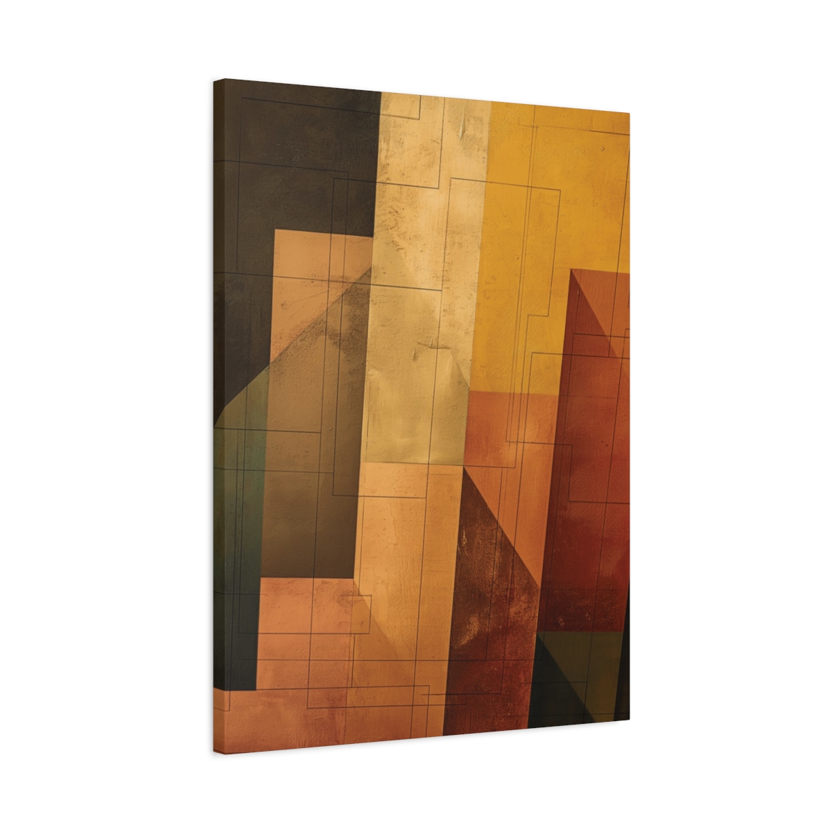 Stairway One, Gold - Stretched Canvas - Image 7