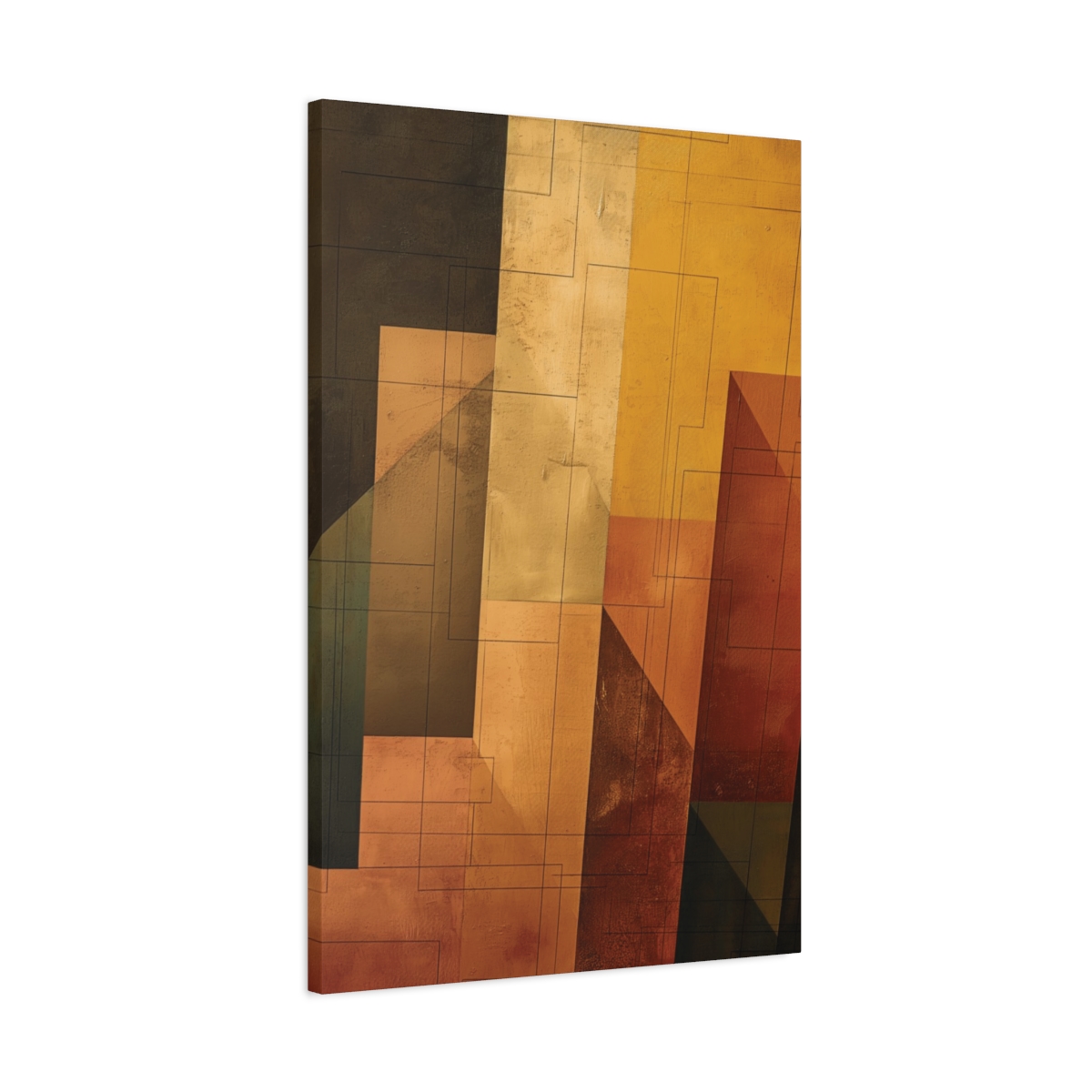 Stairway One, Gold - Stretched Canvas - Image 2