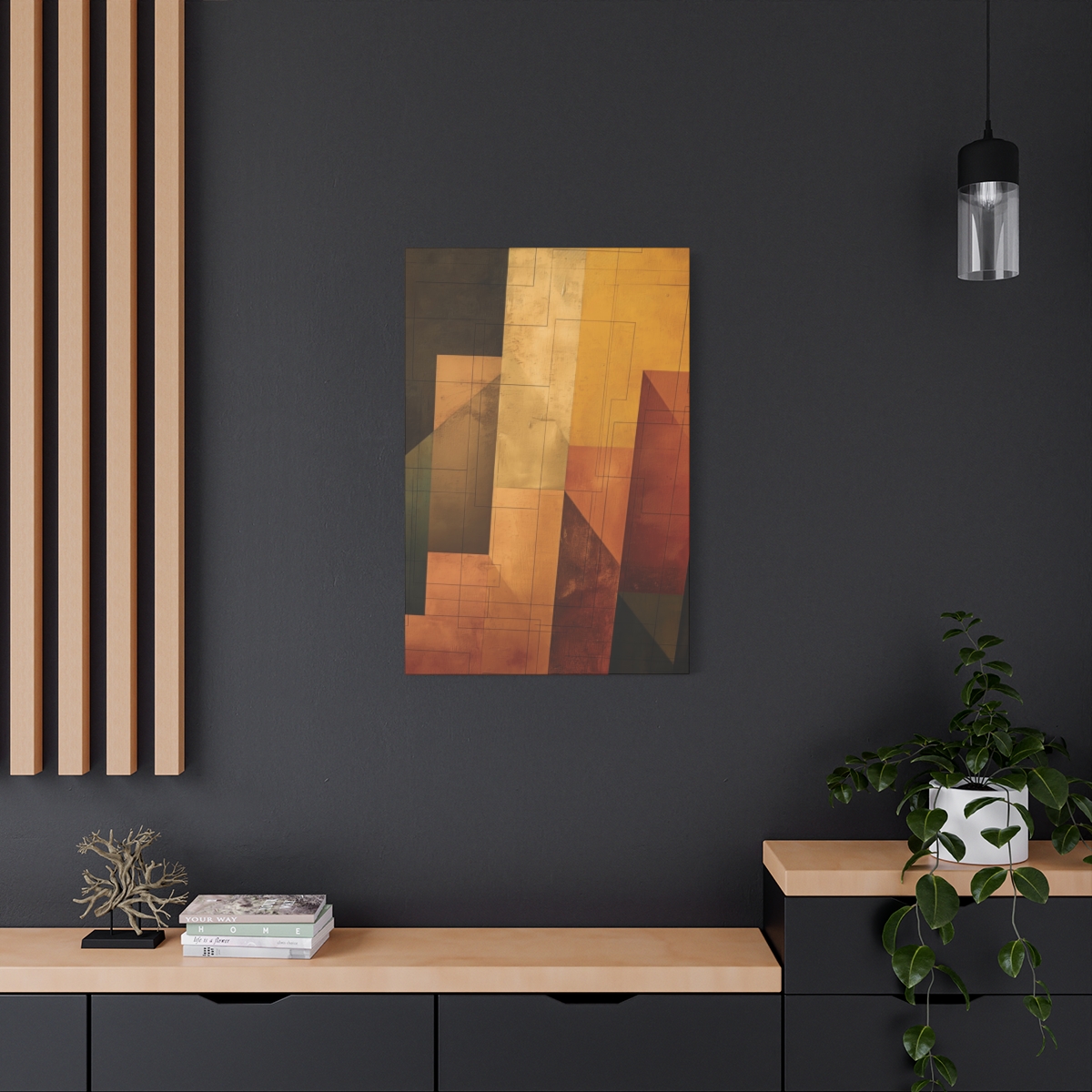 Stairway One, Gold - Stretched Canvas - Image 4