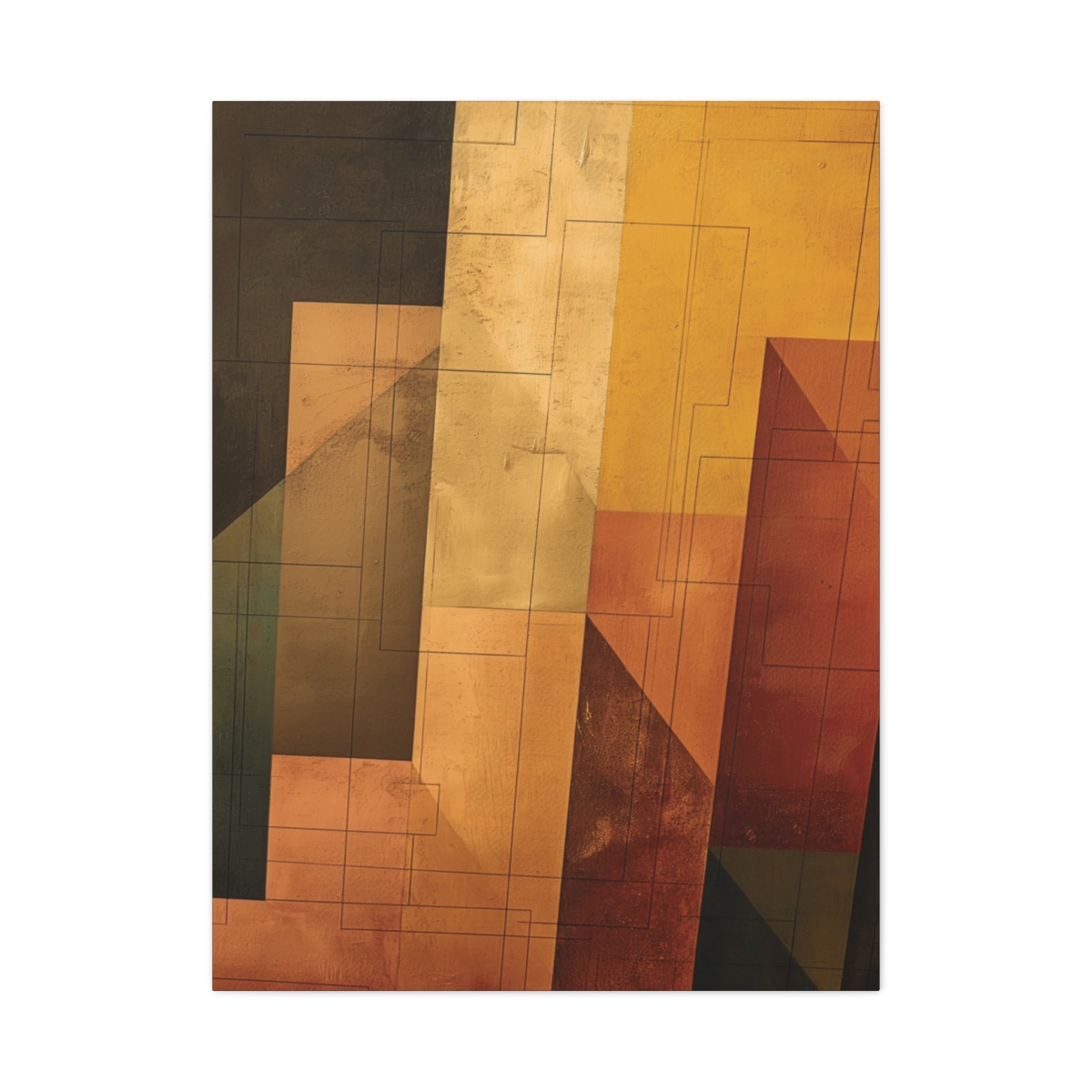 Stairway One, Gold - Stretched Canvas - Image 11