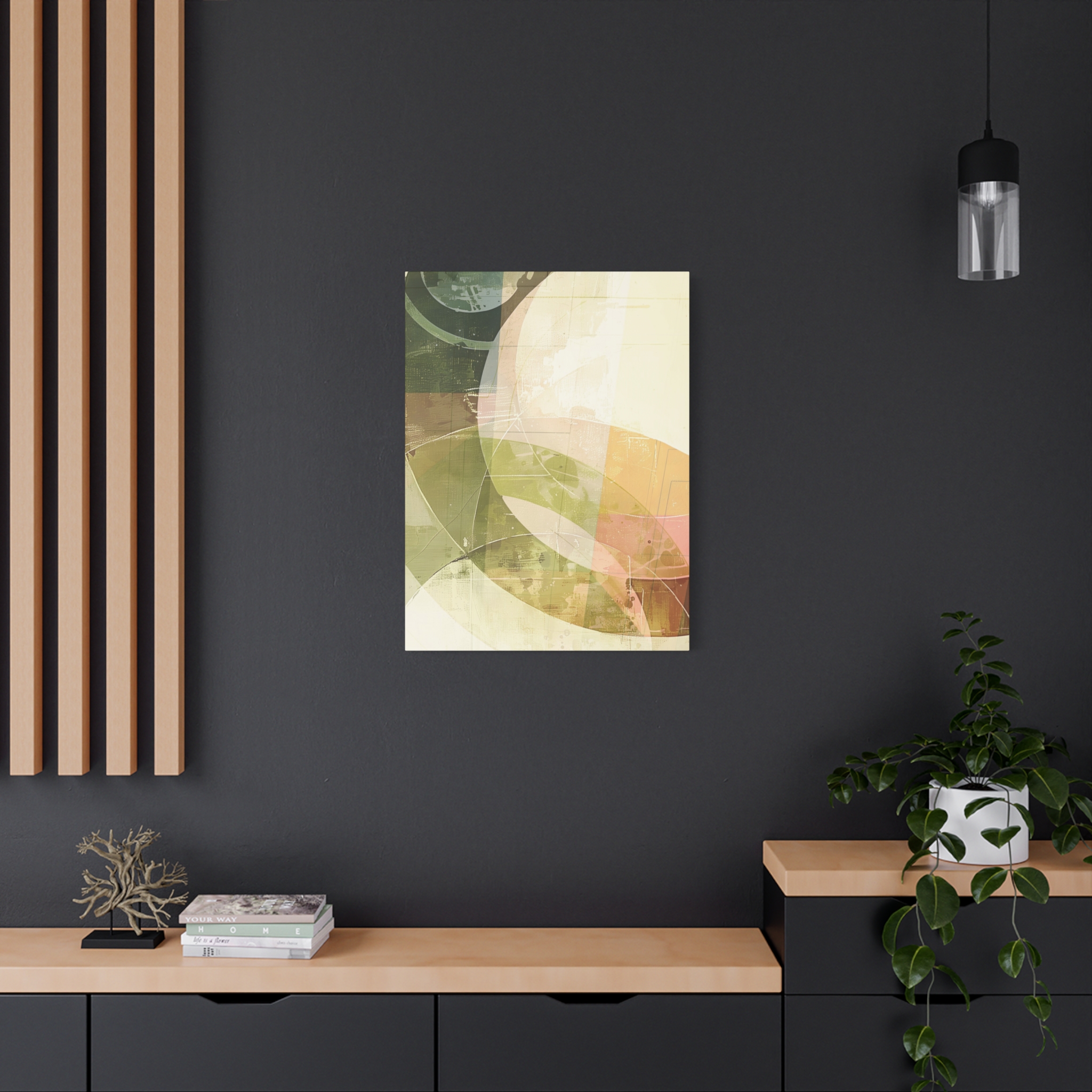 Bold Circles, Weathered Pastel - Stretched Canvas - Image 4