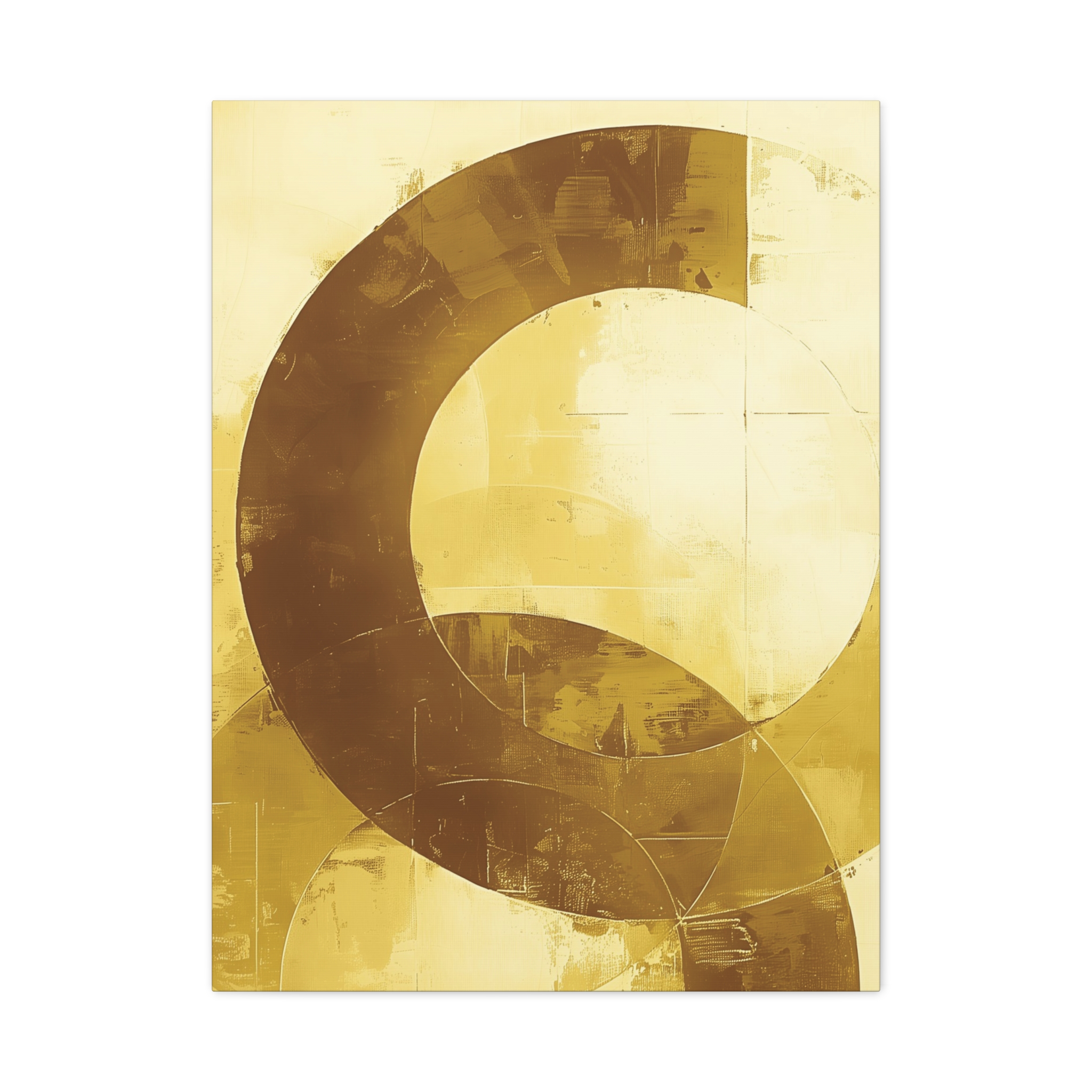 Bold Circles, Gold One - Stretched Canvas