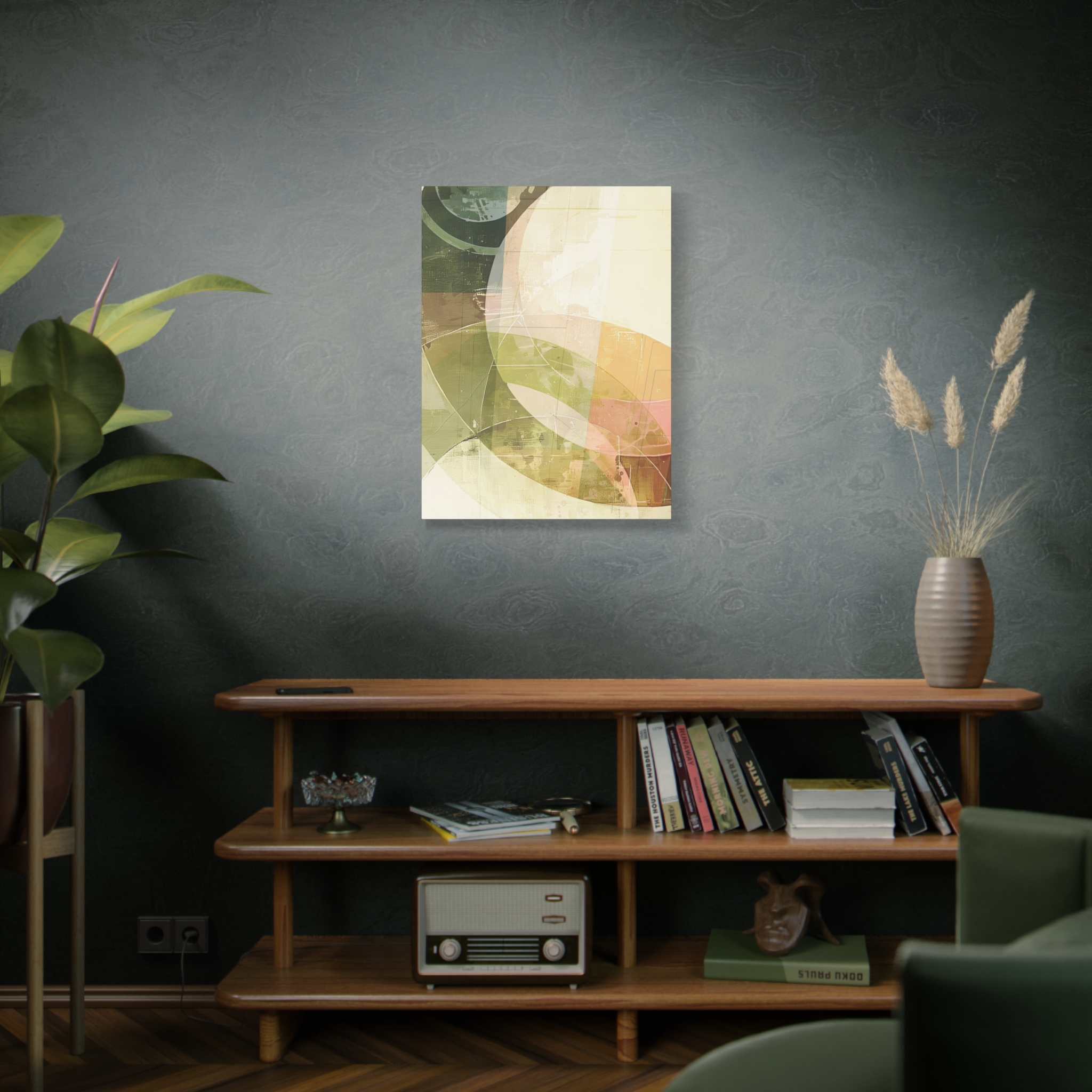 Bold Circles, Weathered Pastel - Stretched Canvas - Image 5