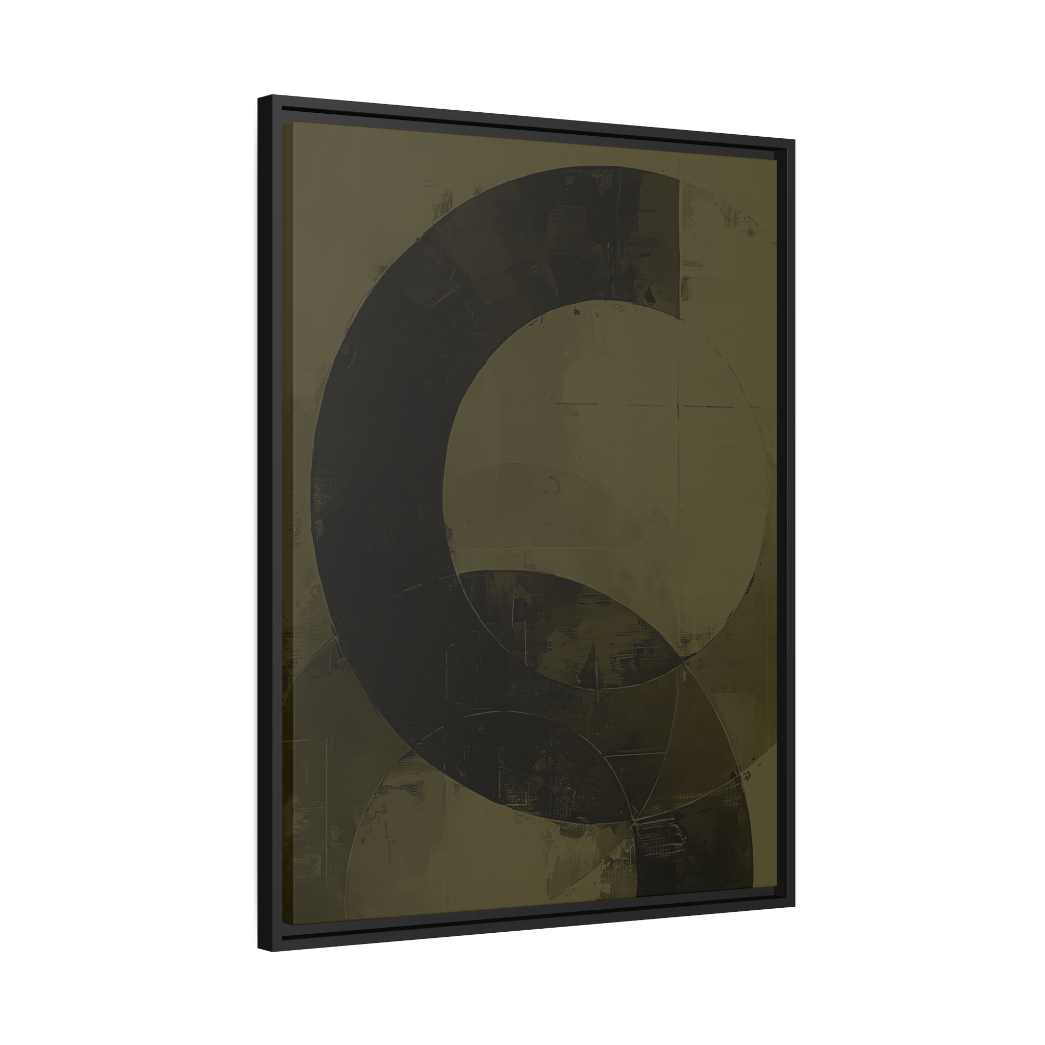 Bold Circles, Olive One - Dark - Custom Black Frame - Image 2