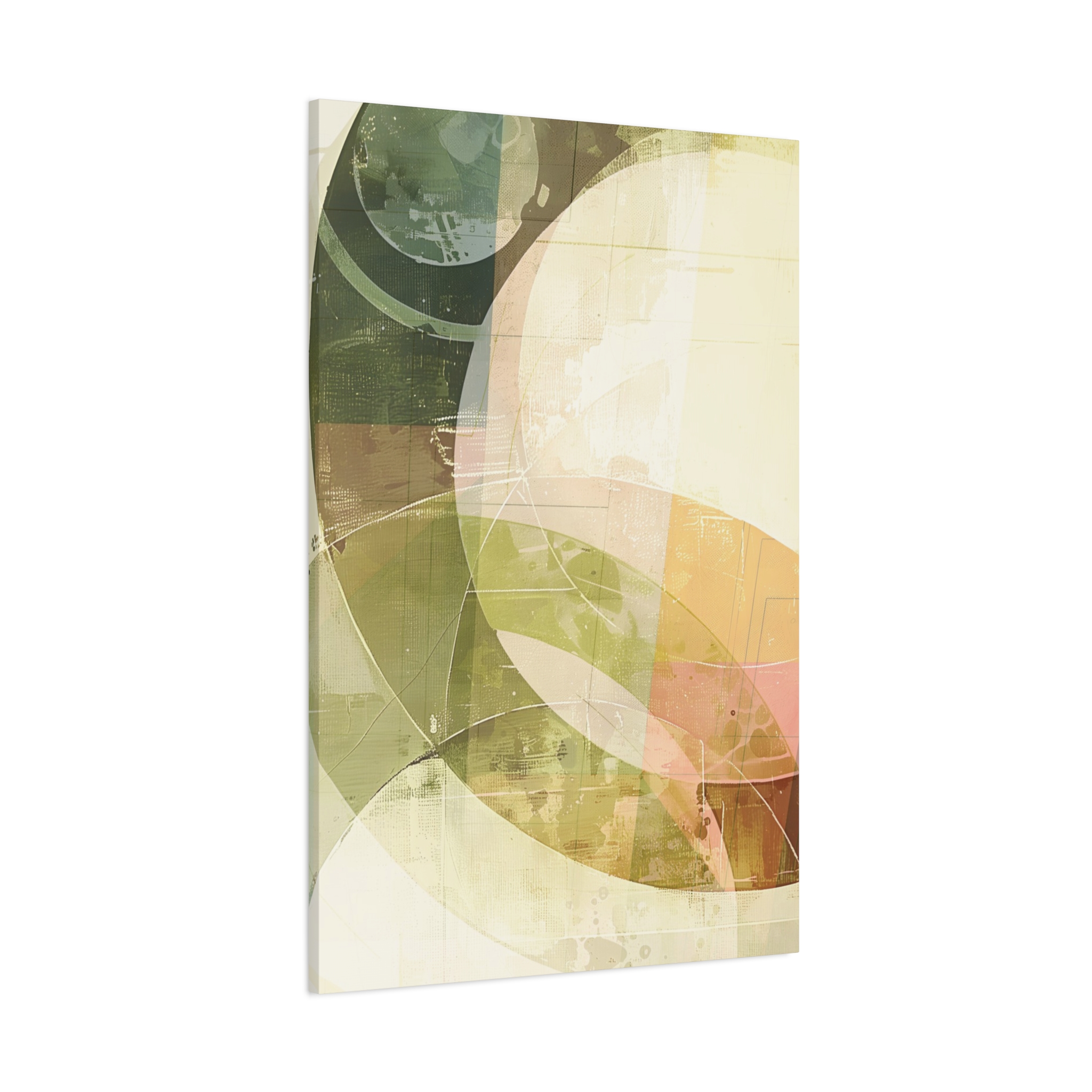 Bold Circles, Weathered Pastel - Stretched Canvas - Image 17