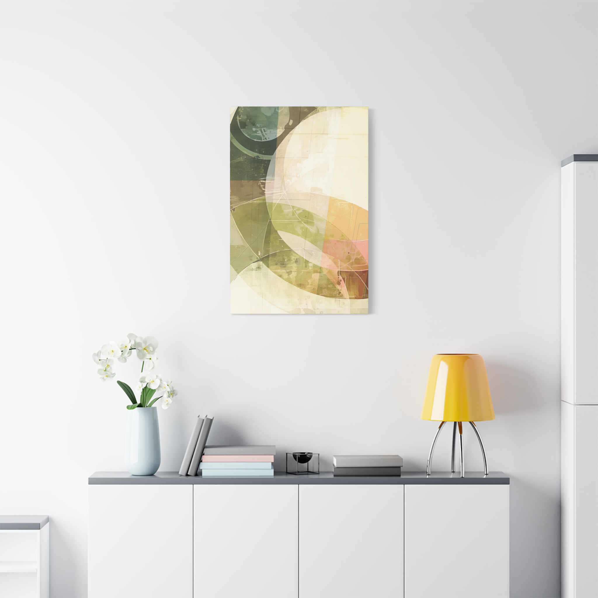 Bold Circles, Weathered Pastel - Stretched Canvas - Image 8