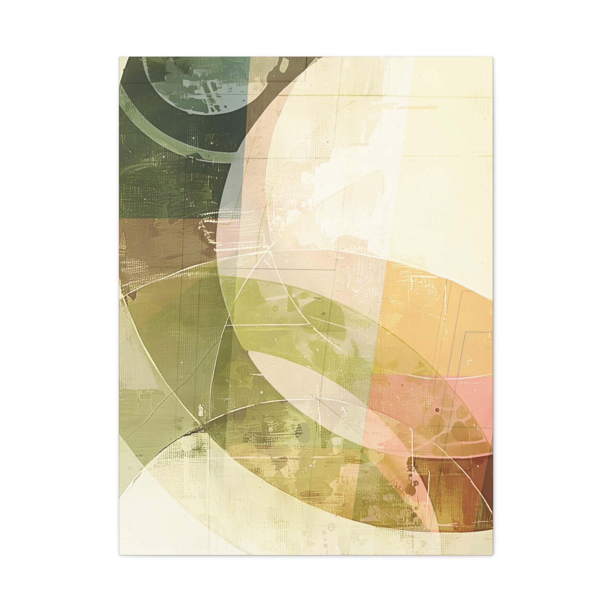 Bold Circles, Weathered Pastel - Stretched Canvas - Image 11