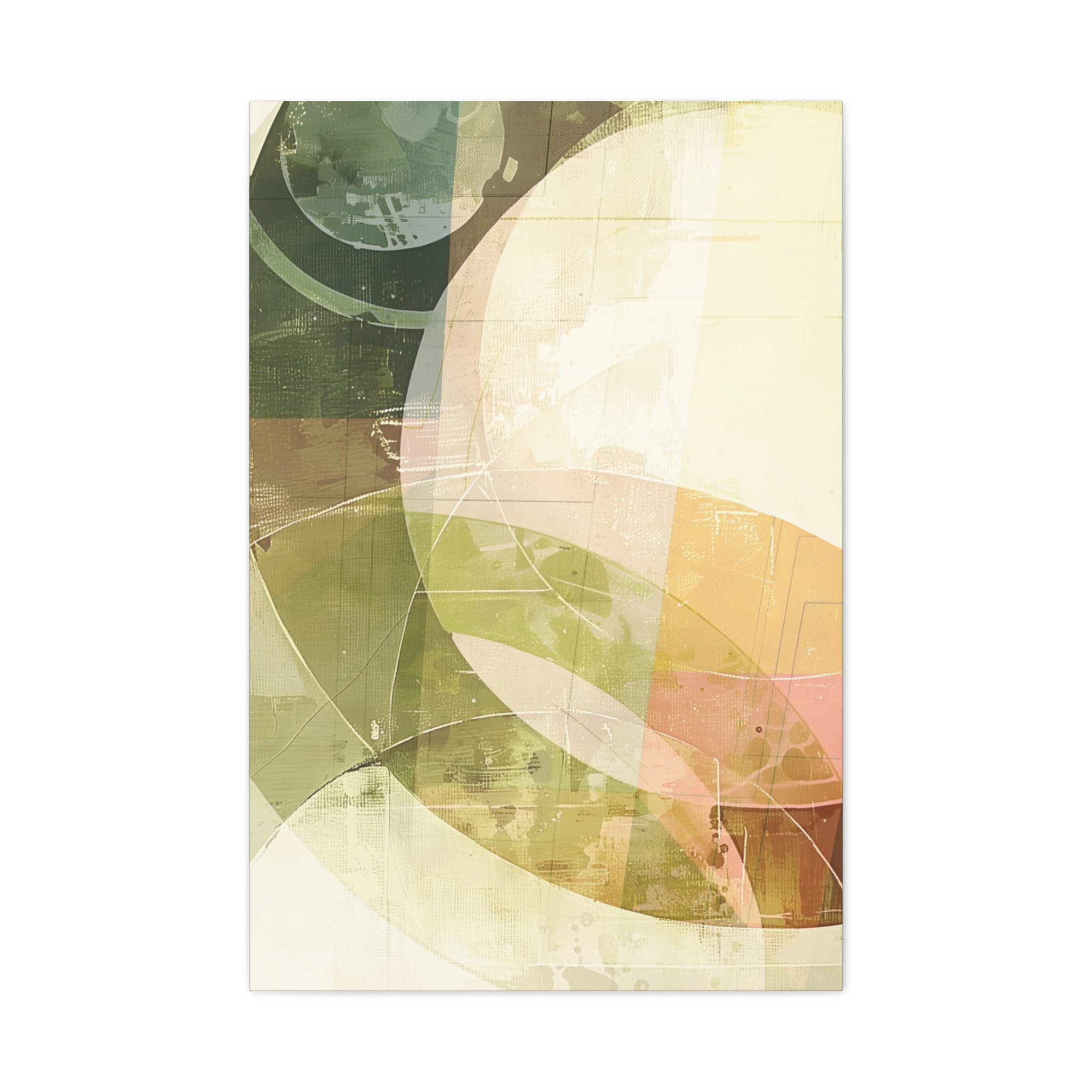 Bold Circles, Weathered Pastel - Stretched Canvas - Image 6