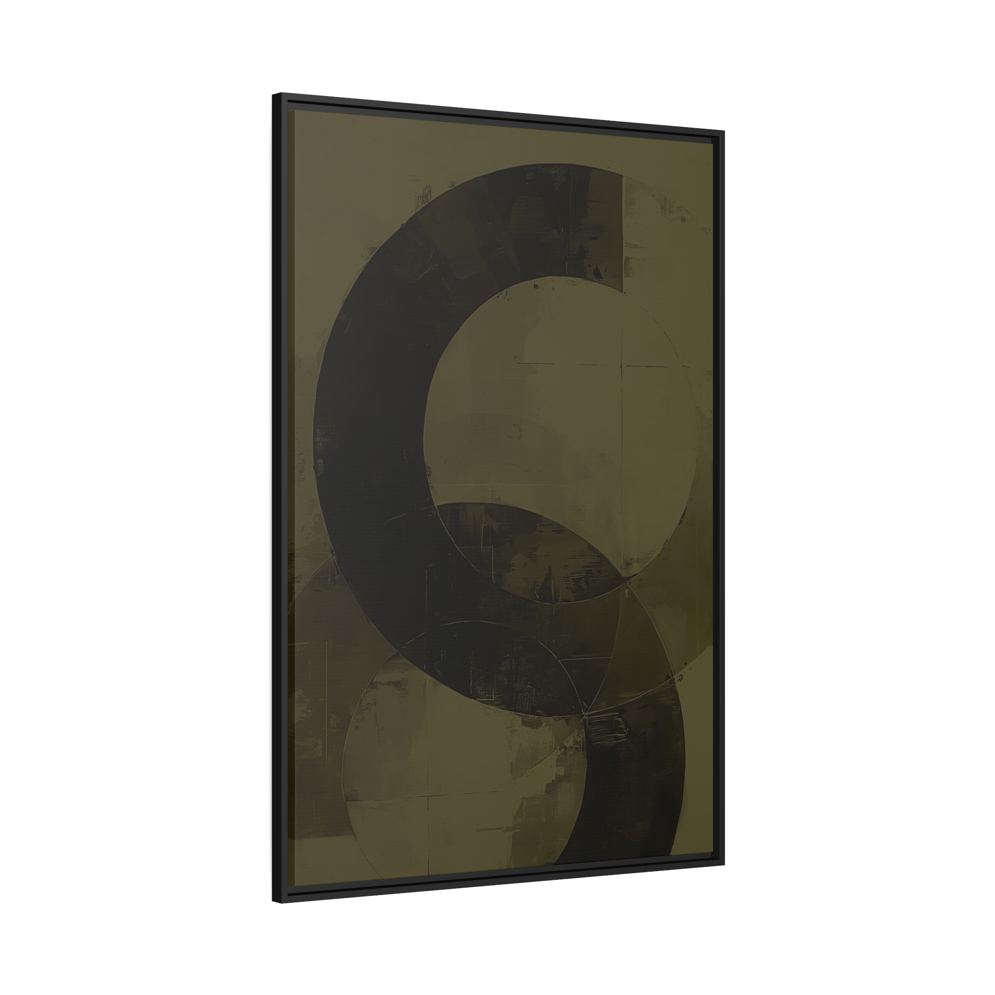 Bold Circles, Olive One - Dark - Custom Black Frame - Image 14