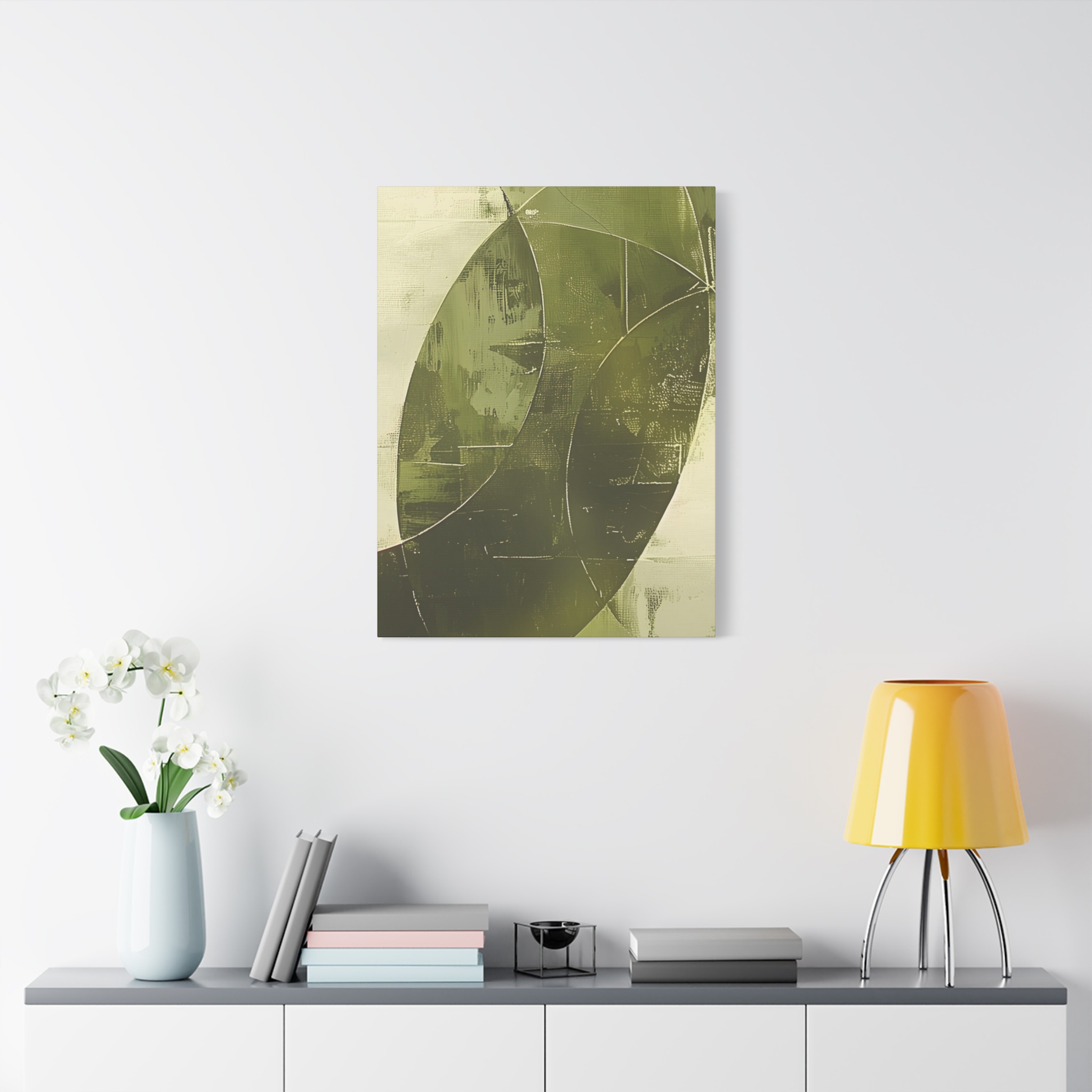 Bold Circles, Olive Two - Stretched Canvas - Image 3