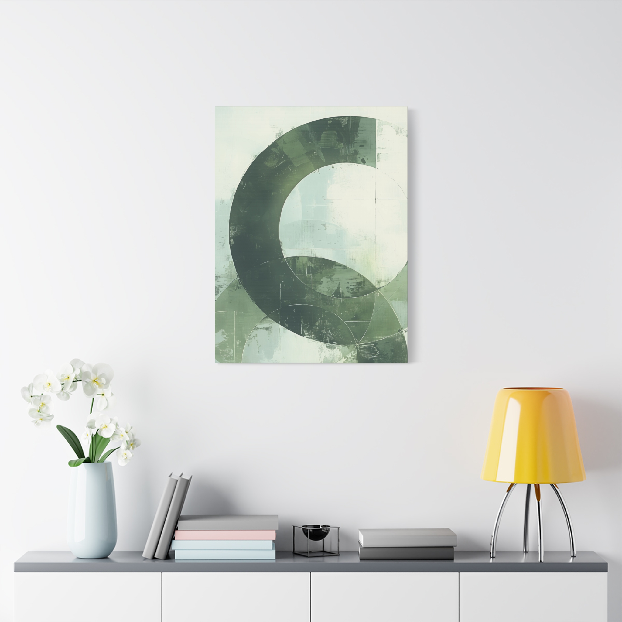 Bold Circles, Turqoise One - Stretched Canvas - Image 3