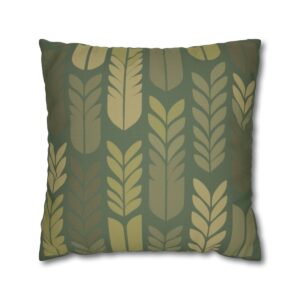 Wheat - Khaki 1- Spun Polyester Square Pillowcase - Europe and USA