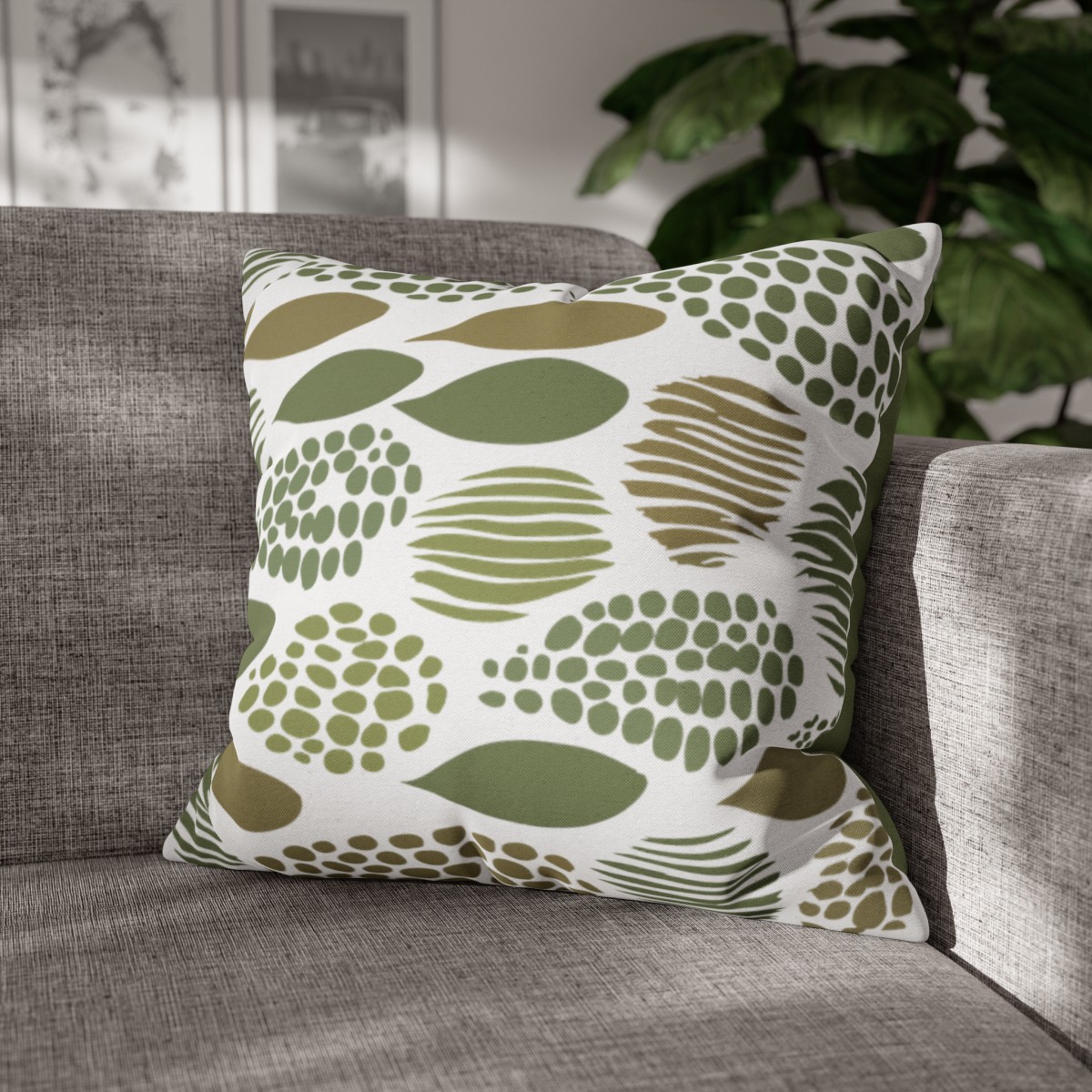 Seed Pods - White 1- Spun Polyester Square Pillowcase - Europe and USA - Image 6