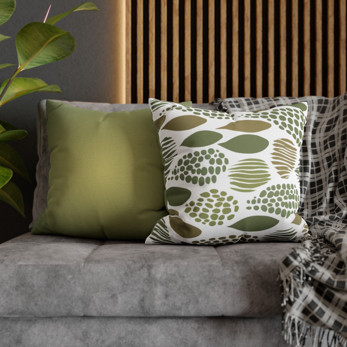 Seed Pods - White 1- Spun Polyester Square Pillowcase - Europe and USA - Image 7