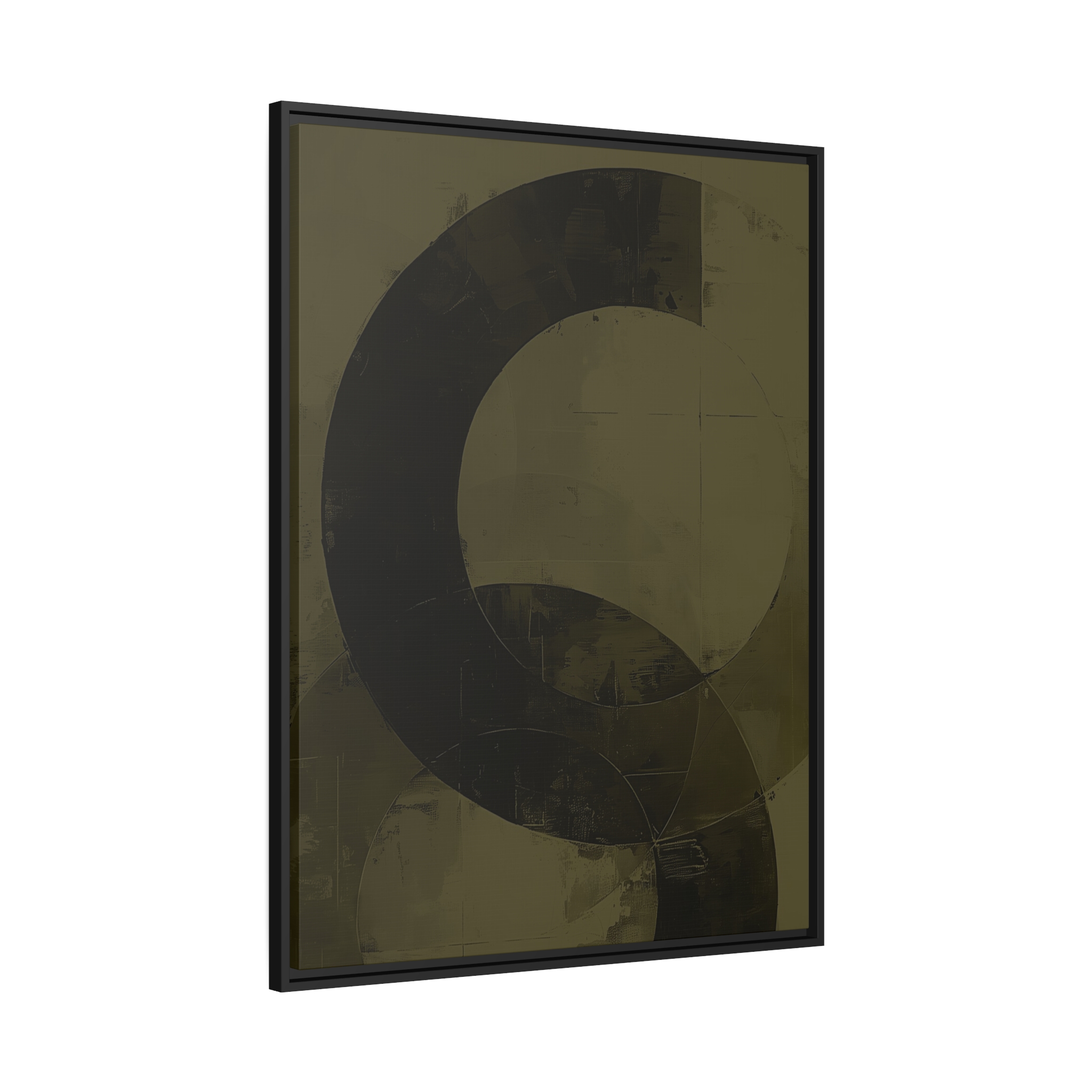 Bold Circles, Olive One - Dark - Custom Black Frame - Image 10