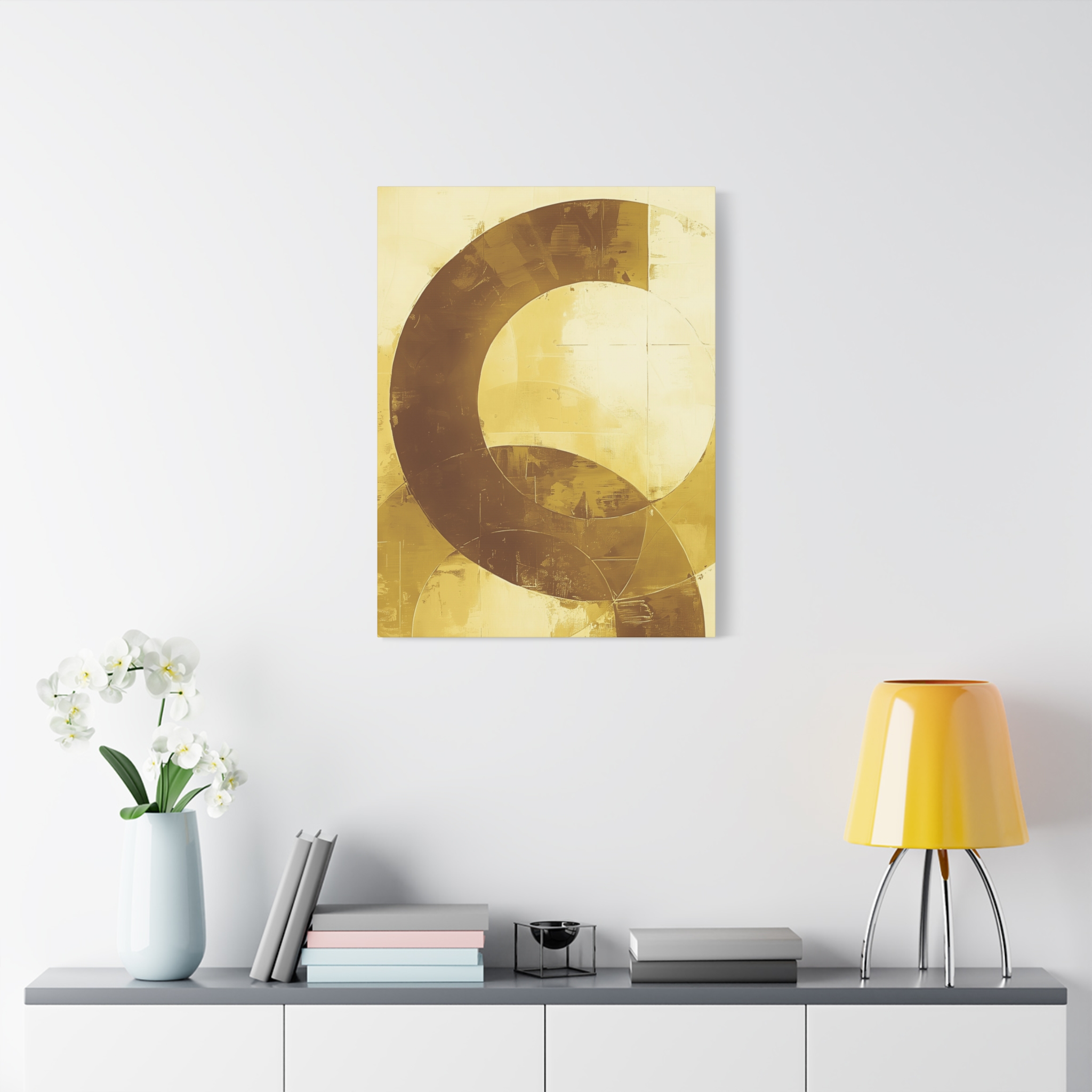 Bold Circles, Gold One - Stretched Canvas - Image 3